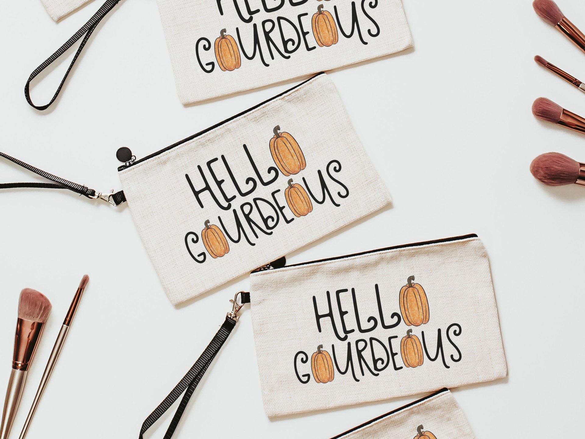 hello gourdgeous makeup bag, stocking stuffers for teenage girls, Christmas gift for daughter, cosmetic bag for purse, lash tech gifts, best