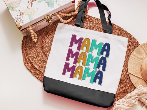 mama mama mama tote bag for women, cute Mothers day gifts for new moms, toddler mom gifts, reusable shopping bag, beach tote bag for Mom