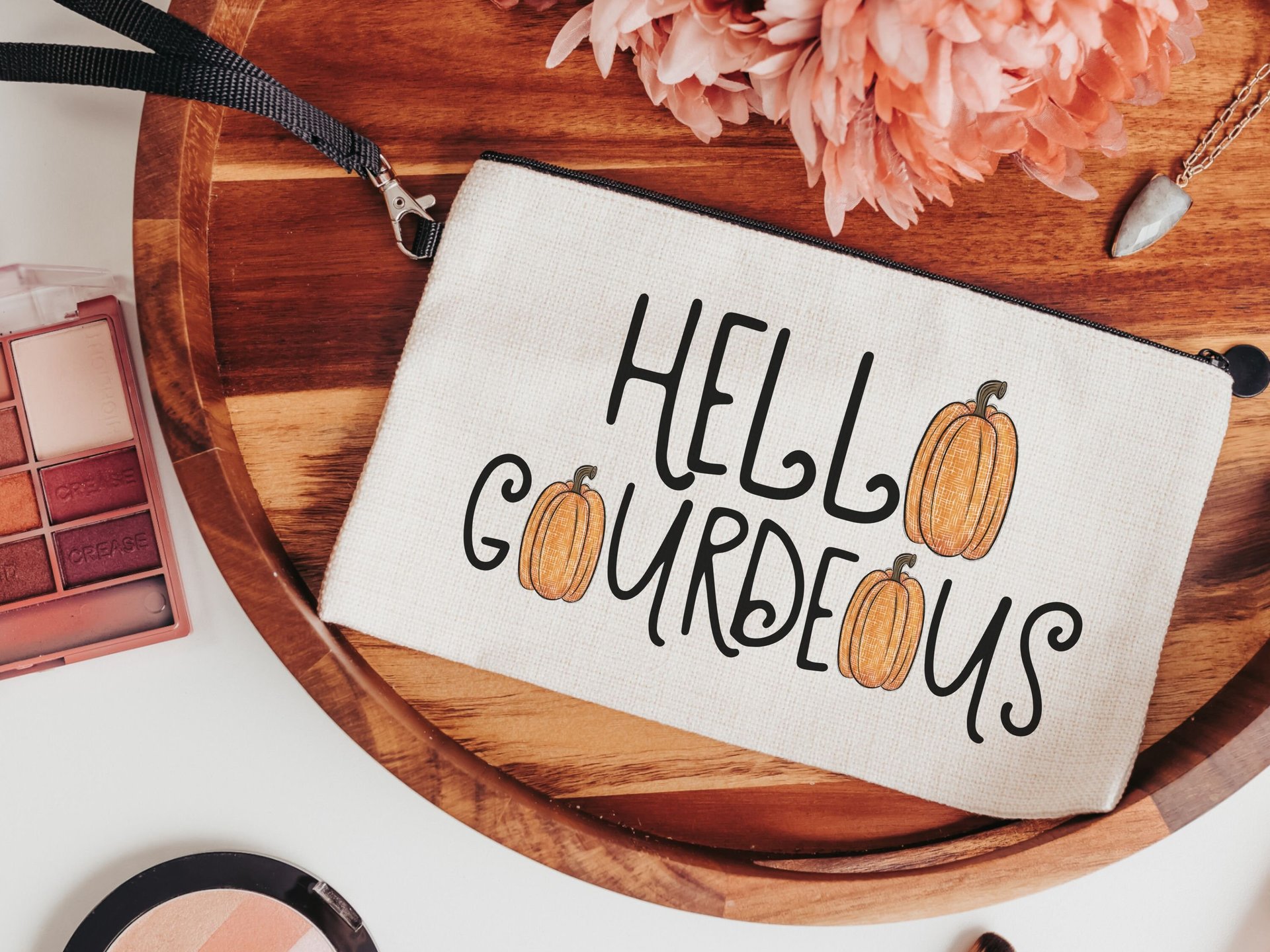 hello gourdgeous makeup bag, stocking stuffers for teenage girls, Christmas gift for daughter, cosmetic bag for purse, lash tech gifts, best