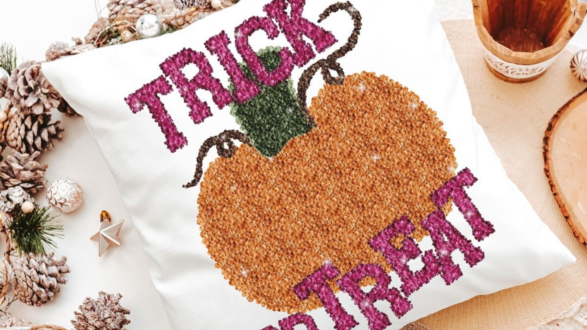 trick or treat Halloween kitchen towels for fall, boo basket stuffers for adults, cute pumpkin hand towels for bathroom, whimsical Halloween