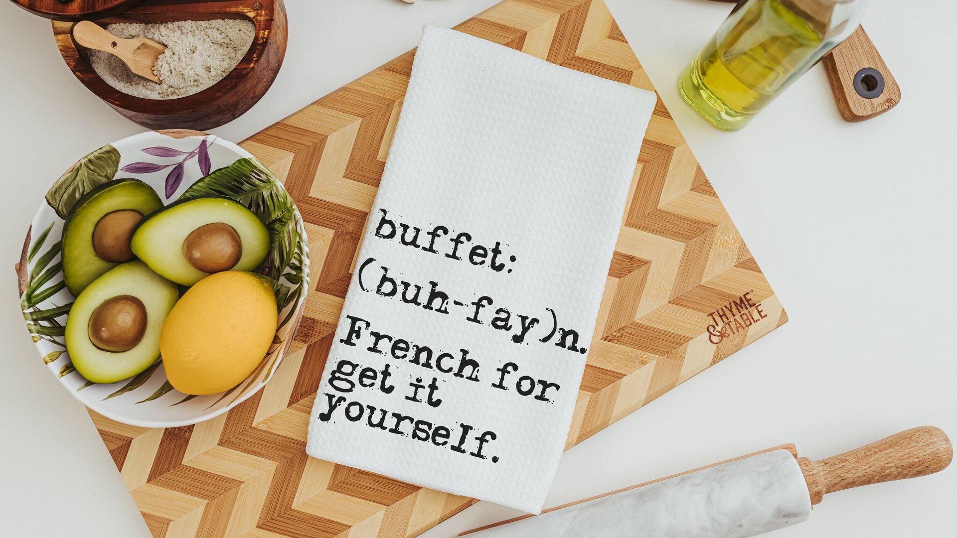 buffet kitchen towels funny kitchen hand towels, sarcastic gifts for women, sassy kitchen decor, new apartment gift for her, quirky gifts