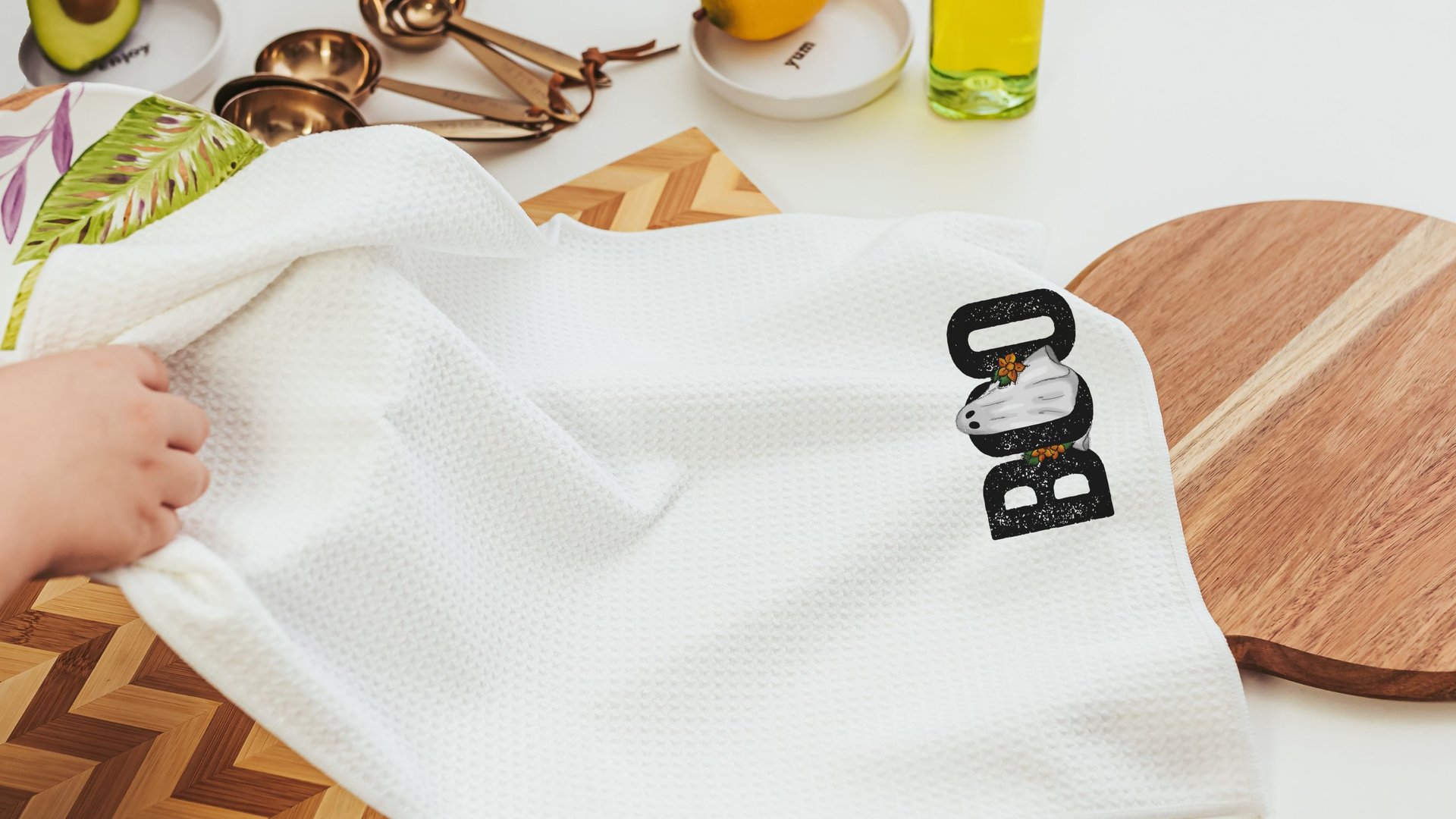 whimsical Halloween kitchen towel fall hand towels for bathroom, boo Halloween decorations for home, floral ghost kitchen decor, spooky cute