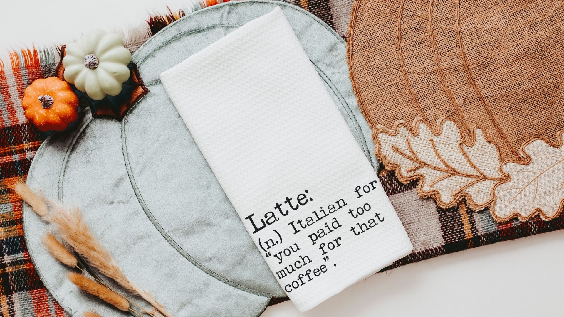 latte coffee kitchen towel funny kitchen hand towels, coffee lover gift for her, coffee bar decor, sarcastic gifts for coworkers, best gifts