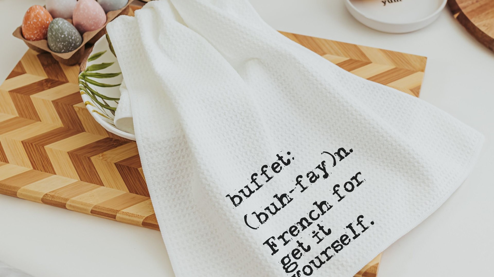 buffet kitchen towels funny kitchen hand towels, sarcastic gifts for women, sassy kitchen decor, new apartment gift for her, quirky gifts