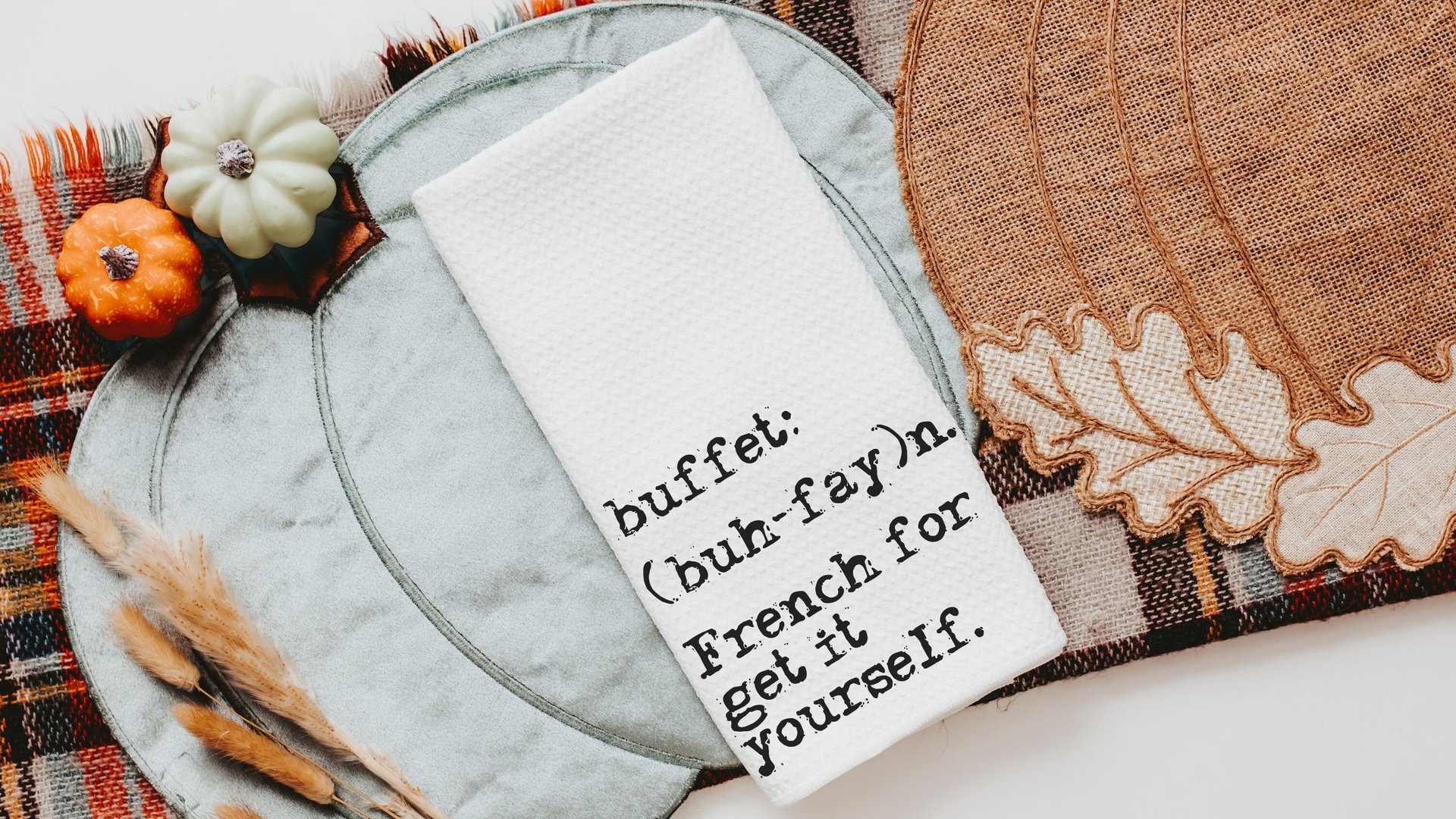 buffet kitchen towels funny kitchen hand towels, sarcastic gifts for women, sassy kitchen decor, new apartment gift for her, quirky gifts