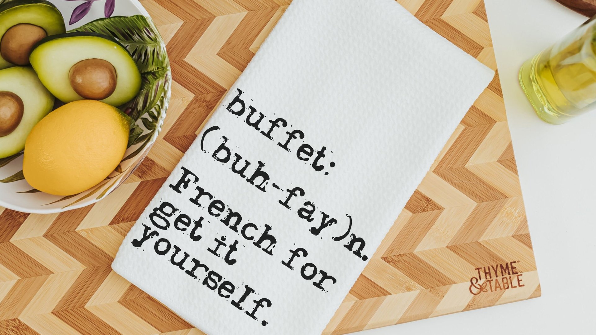 buffet kitchen towels funny kitchen hand towels, sarcastic gifts for women, sassy kitchen decor, new apartment gift for her, quirky gifts