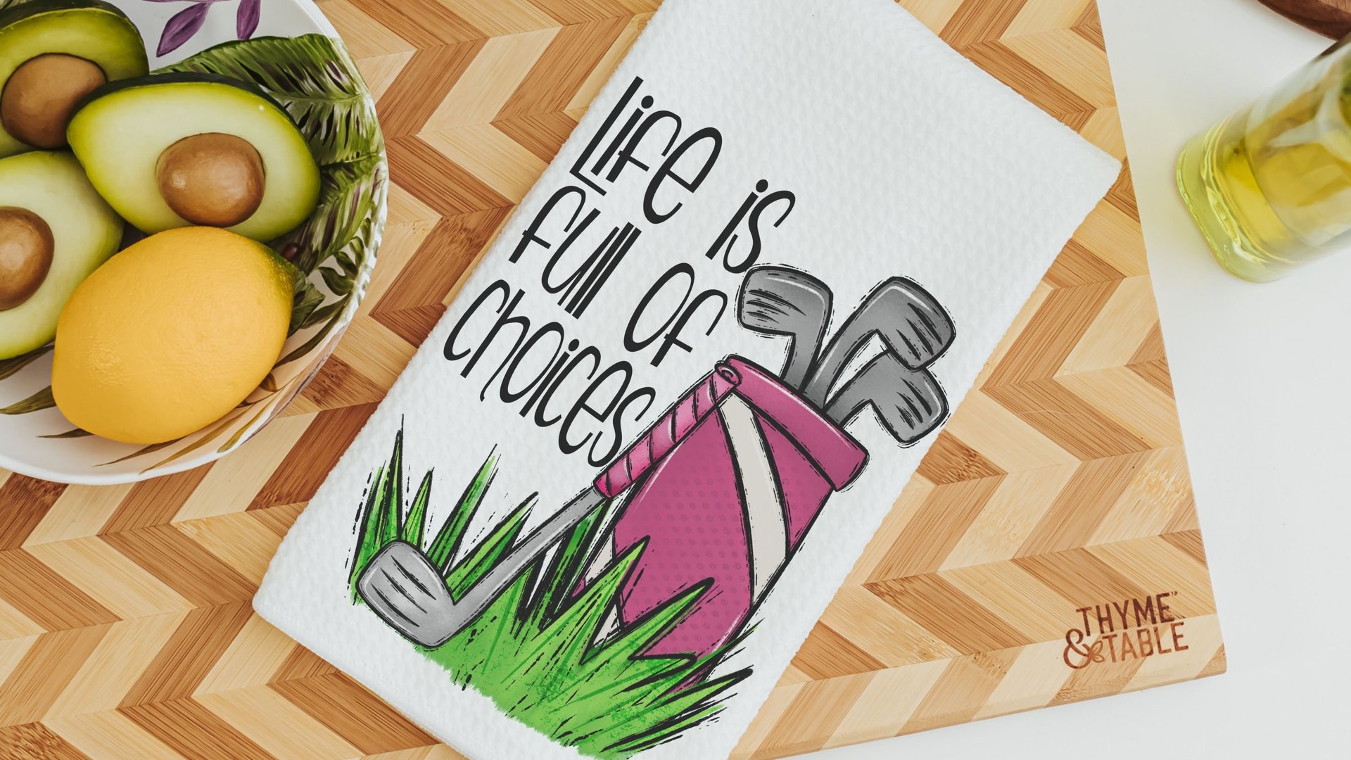 drive it like you stole it golf cart golf kitchen towel for Mom, funny retirement gifts for women, golf gifts for her, golf humor hand towel