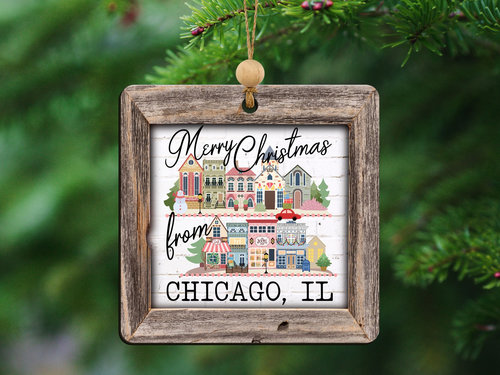 Personalized City and State Christmas Ornament, 3.14in