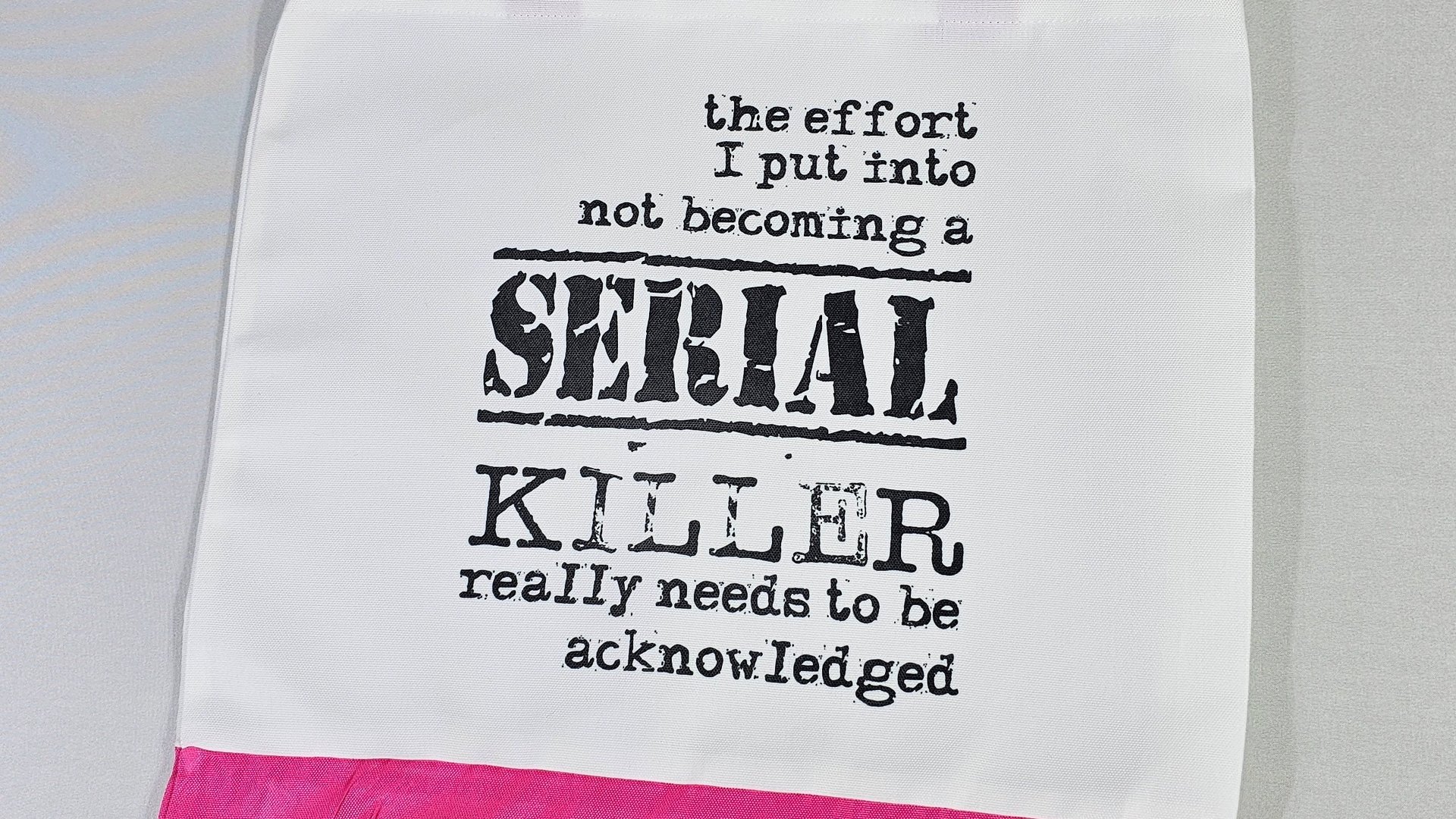 the effort I put into not serial killers tote bags, reusable shopping bag, true crime Christmas gifts for best friend, secret Santa gifts