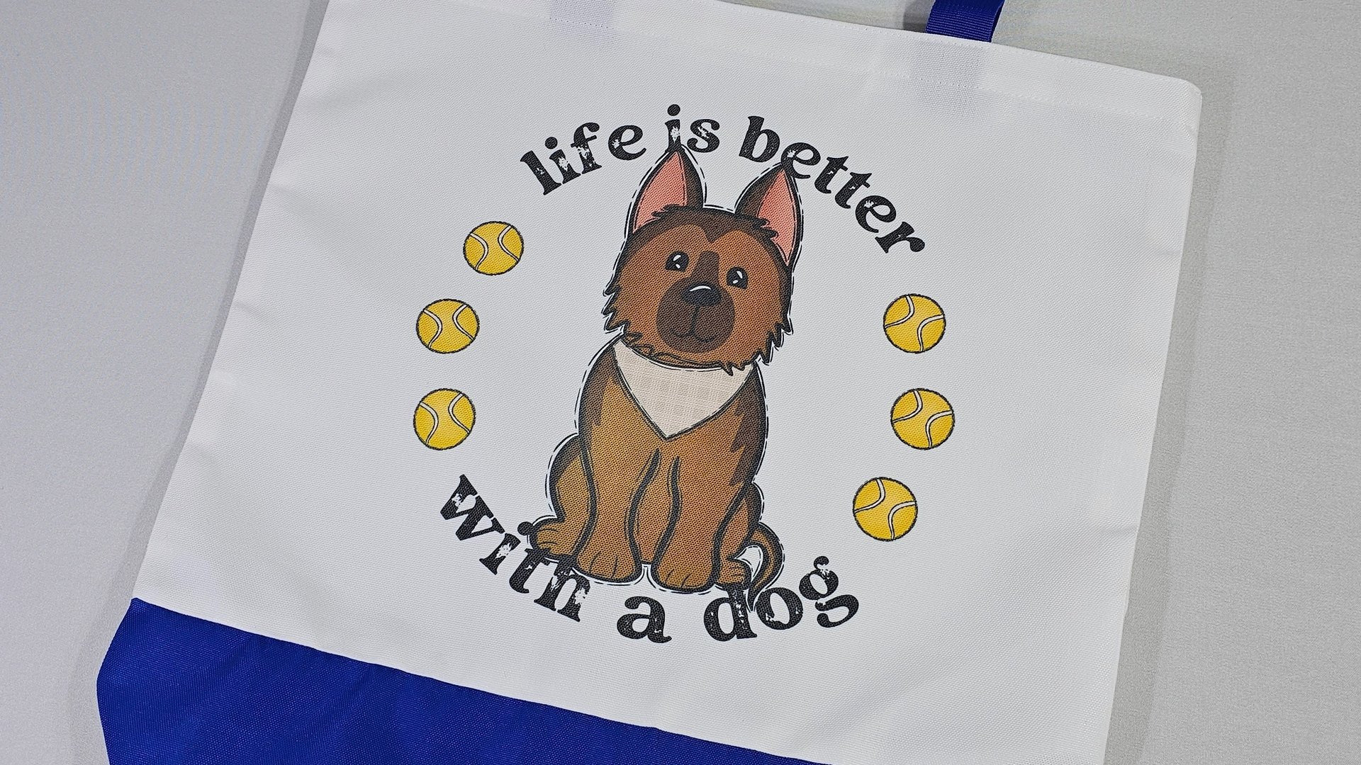 life is better with a dog German Shepherd tote bag for dog lovers, German Shepherd gifts for her, cute tote bag for women, GSD mama dog mom