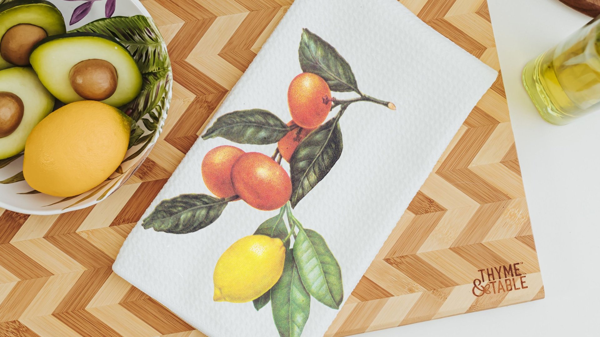 personalized grandmas kitchen lemon kitchen towels for Mom, cute kitchen hand towels for stove, best gifts for new homeowners, fruit kitchen