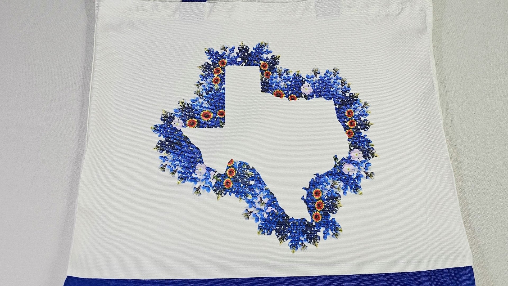 floral Texas tote bag for books, Texas state flower bluebonnet gifts for women, reusable shopping bags, moving to Texas gifts for her, best