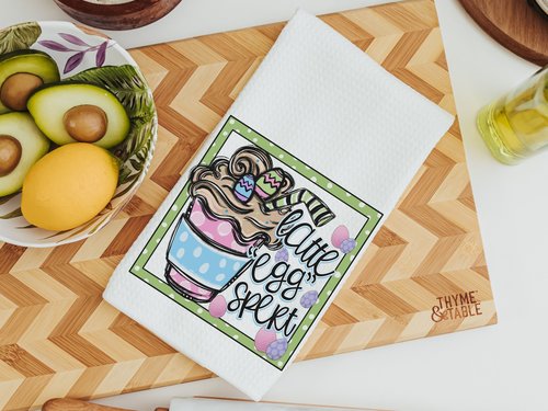 Lattes and Love Valentine Kitchen or Hand Towel, 16x24
