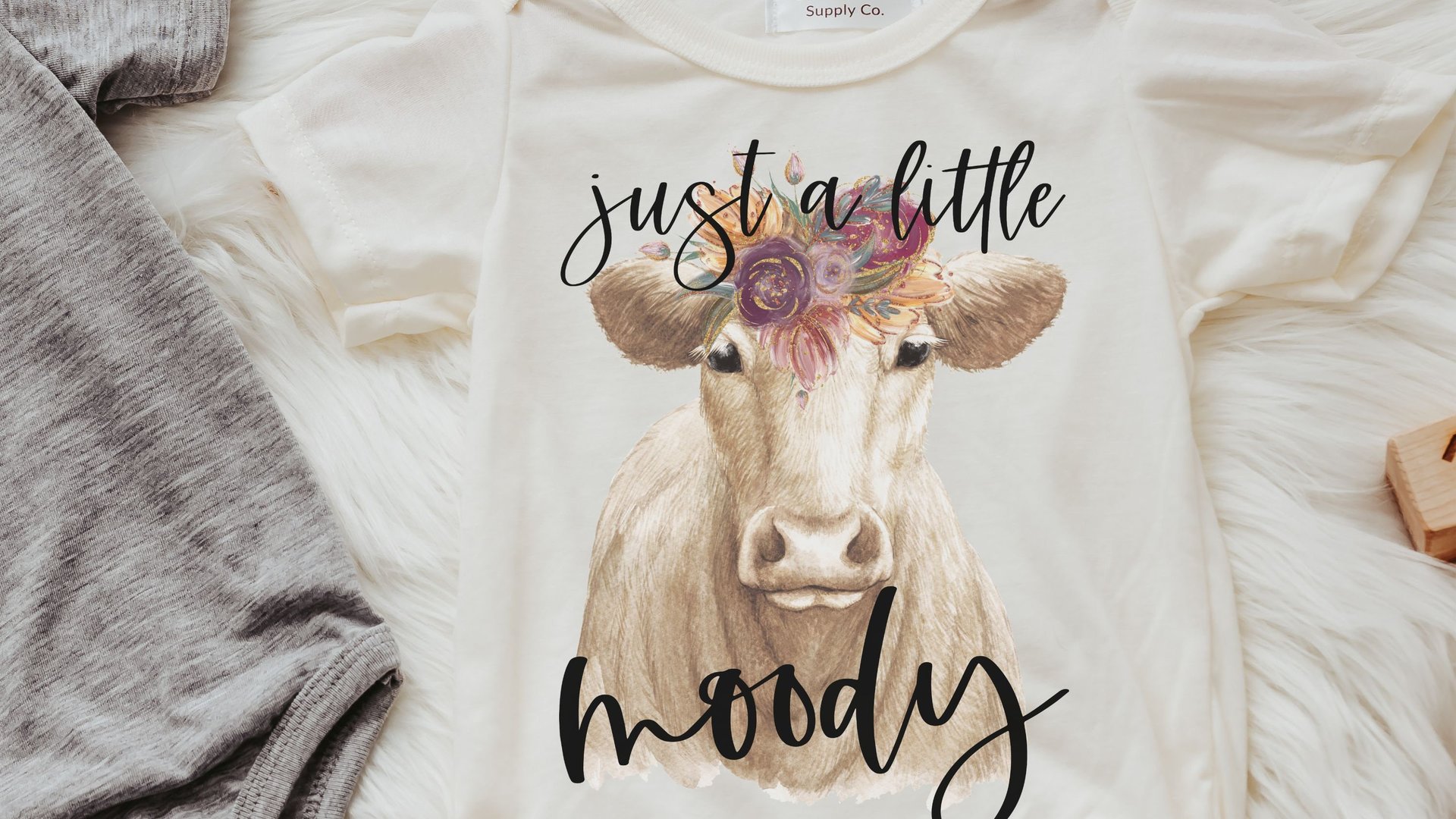 just a little moody floral cow baby clothes girl, cute cow gifts for baby girl coming home outfit, farm baby shower gift girl, funny cow