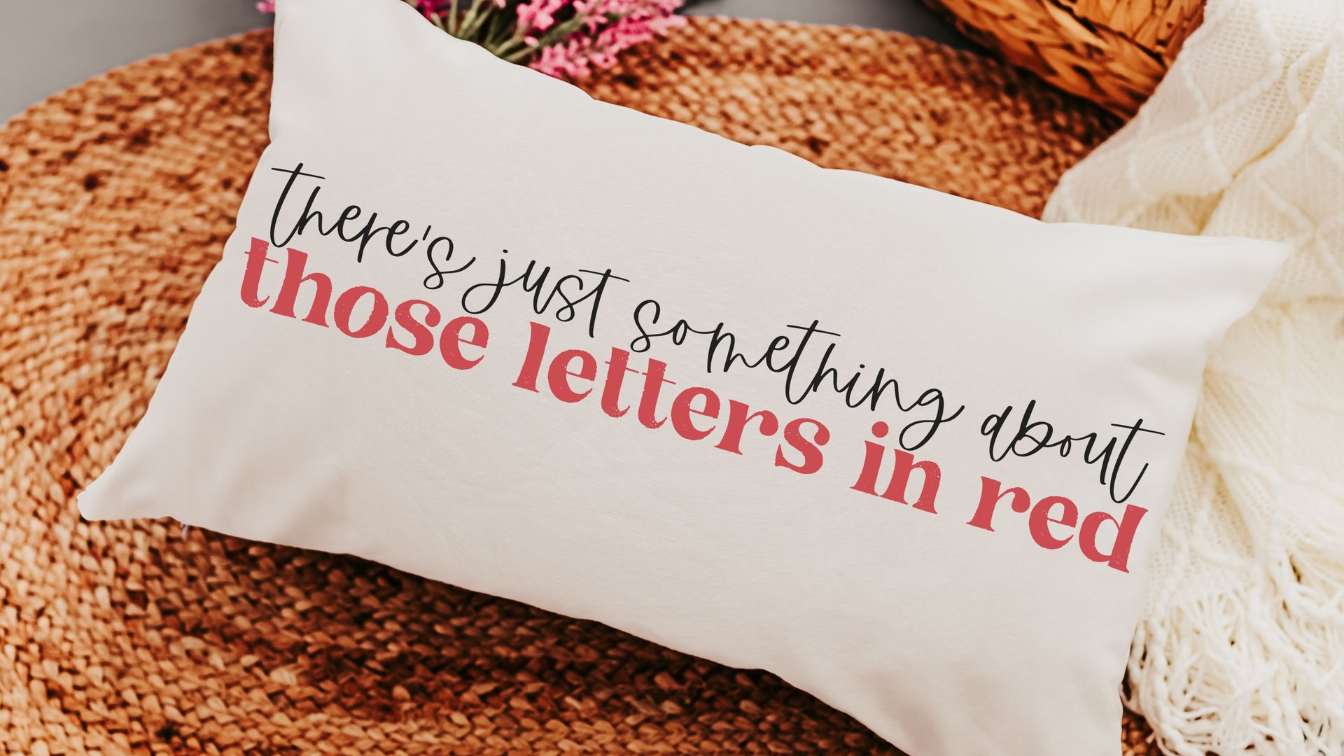 red letter Bible verse lumbar throw pillows for couch religious decorative pillows for sofa, best gifts for her, Christian decor for bedroom