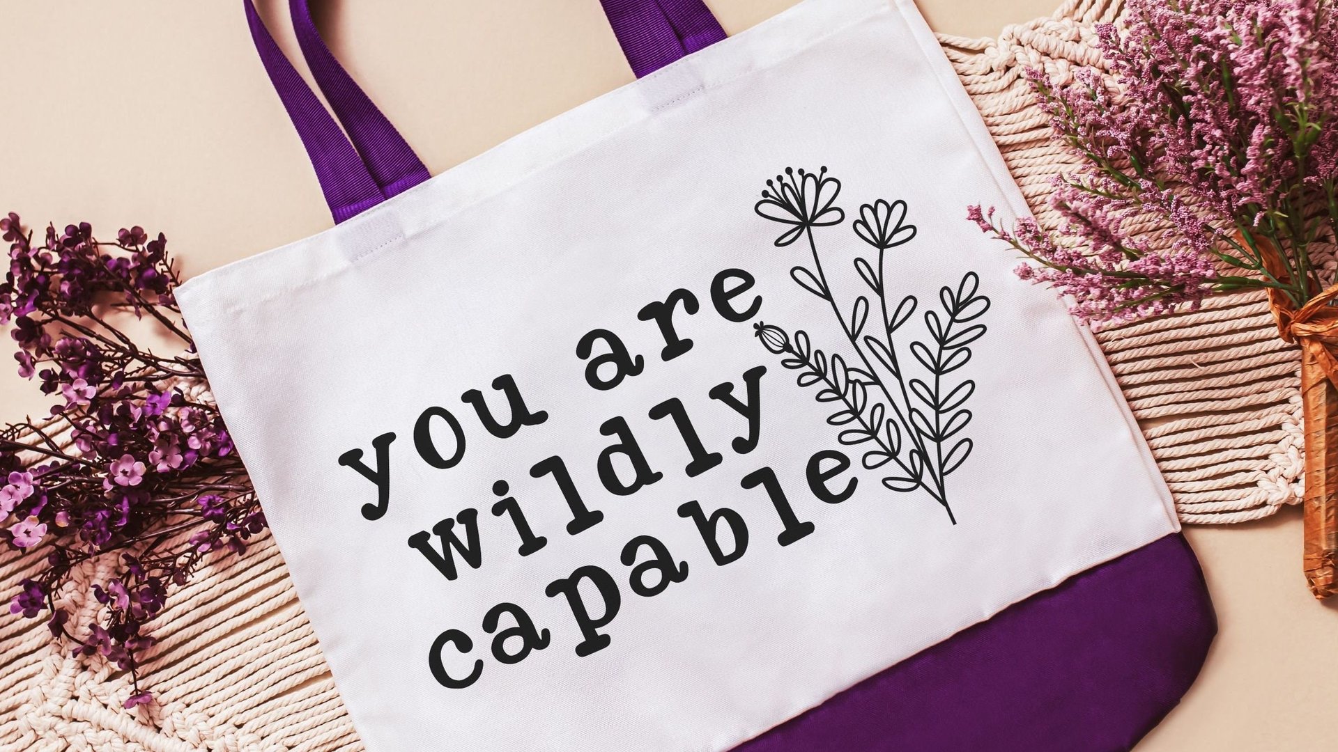 you are wildly capable inspirational tote bag for books, positive gifts for women, teacher appreciation gifts that are popular, reusable