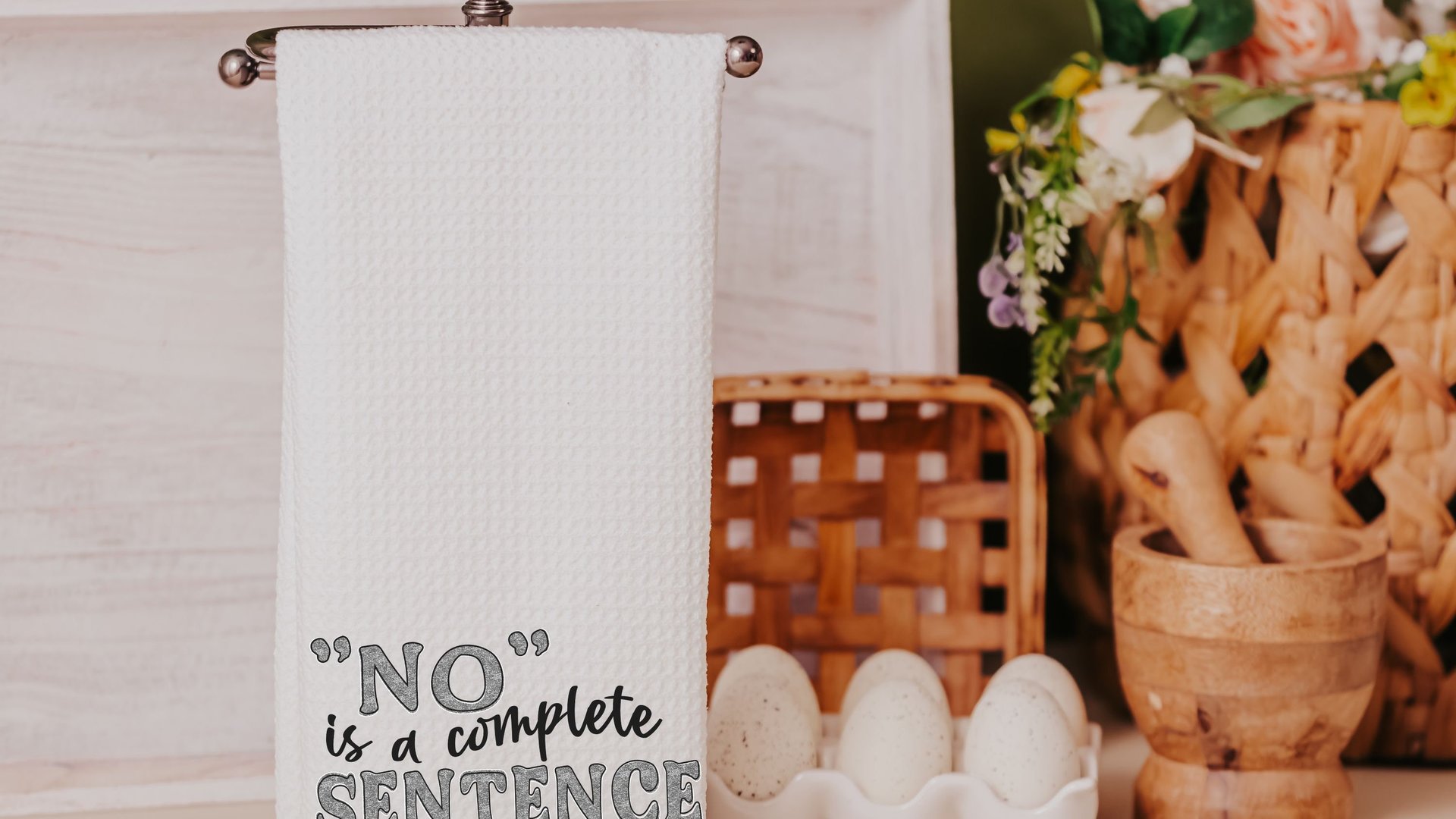 no is a complete sentence funny kitchen towels for women, strong women gifts, sarcastic kitchen hand towels for bathroom, female empowerment