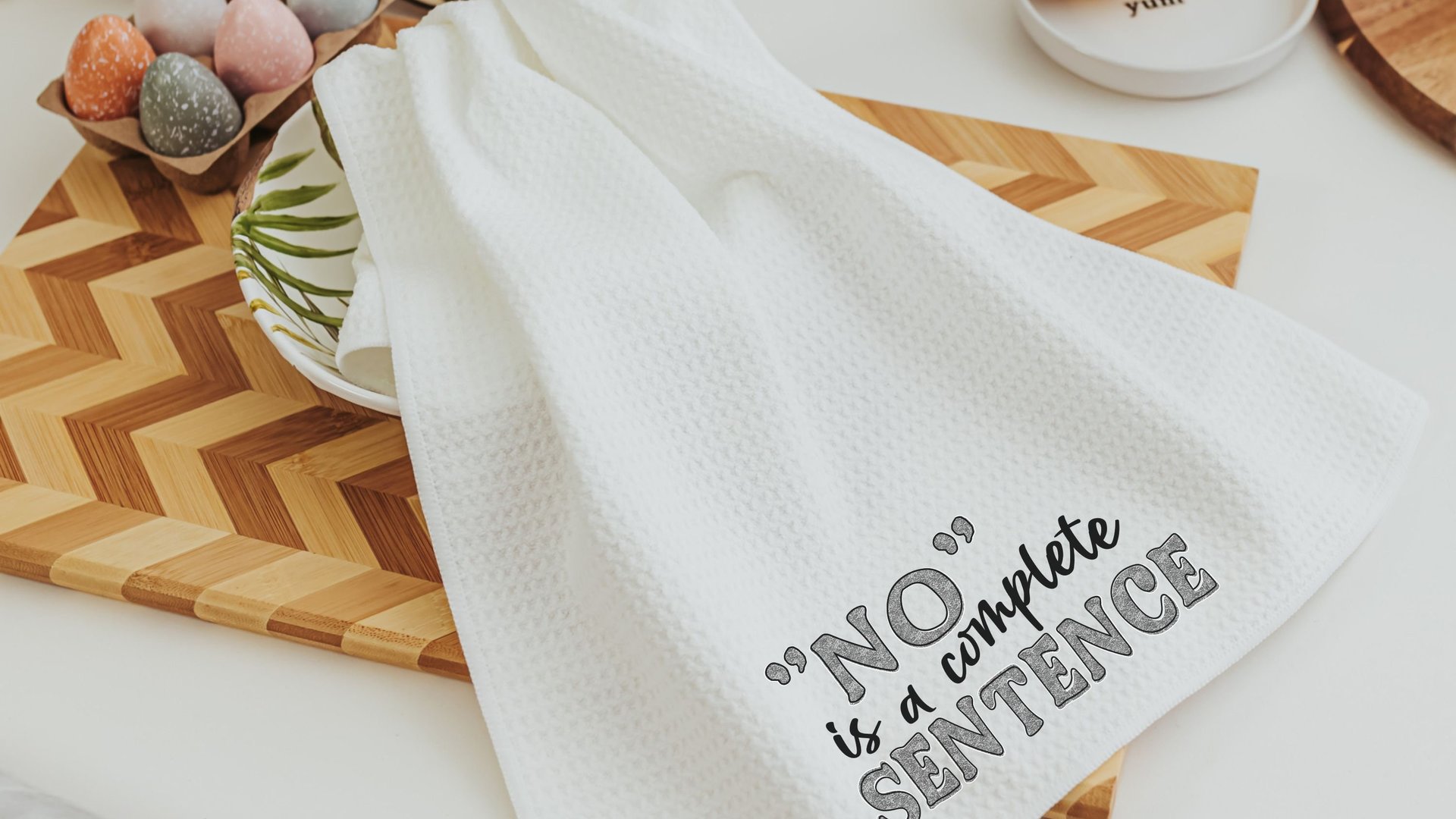 no is a complete sentence funny kitchen towels for women, strong women gifts, sarcastic kitchen hand towels for bathroom, female empowerment