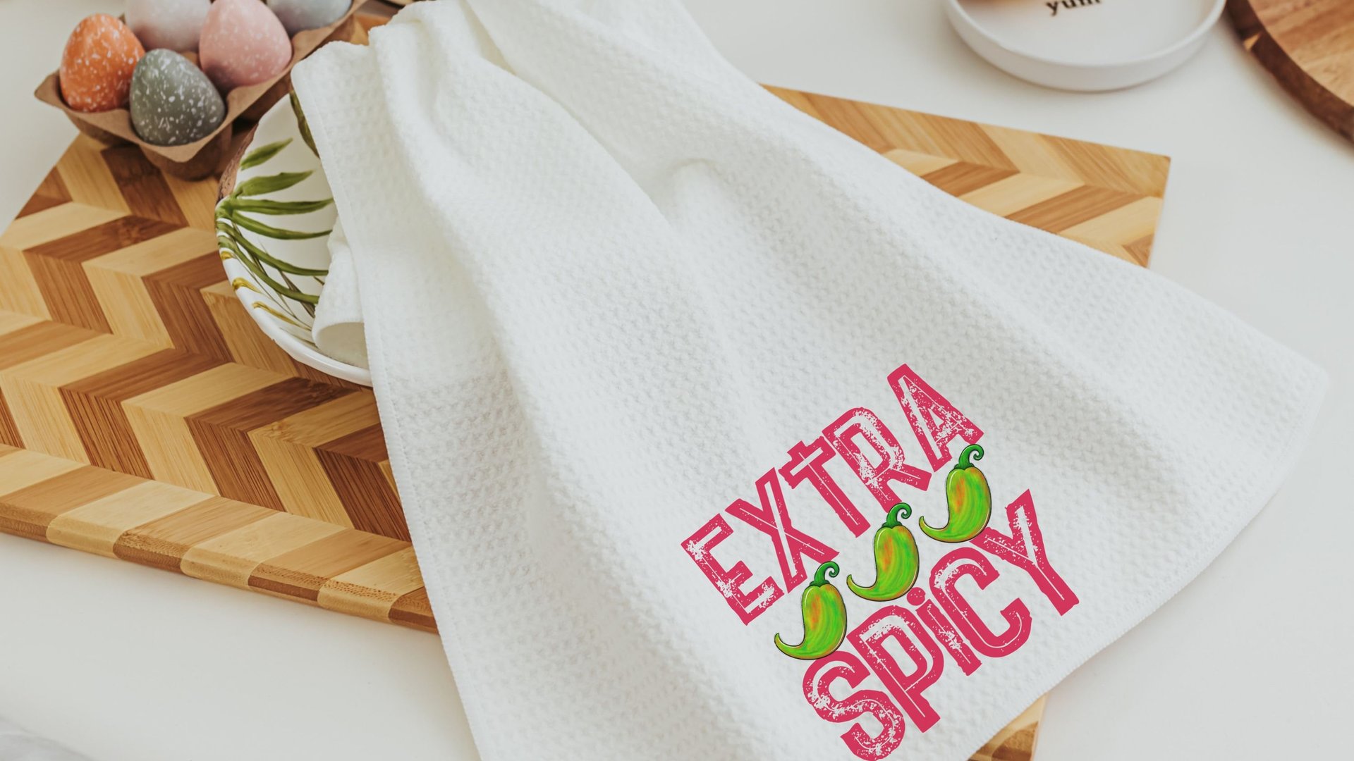 extra spicy funny kitchen towels for women, foodie gift, jalapeno pepper hand towels for bathroom, Cinco de Mayo decor, fiesta bachelorette