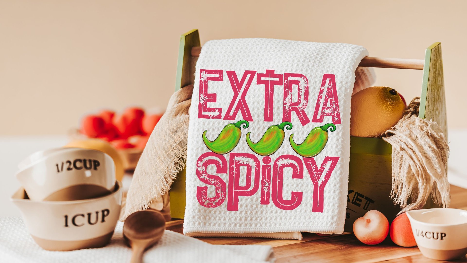 extra spicy funny kitchen towels for women, foodie gift, jalapeno pepper hand towels for bathroom, Cinco de Mayo decor, fiesta bachelorette