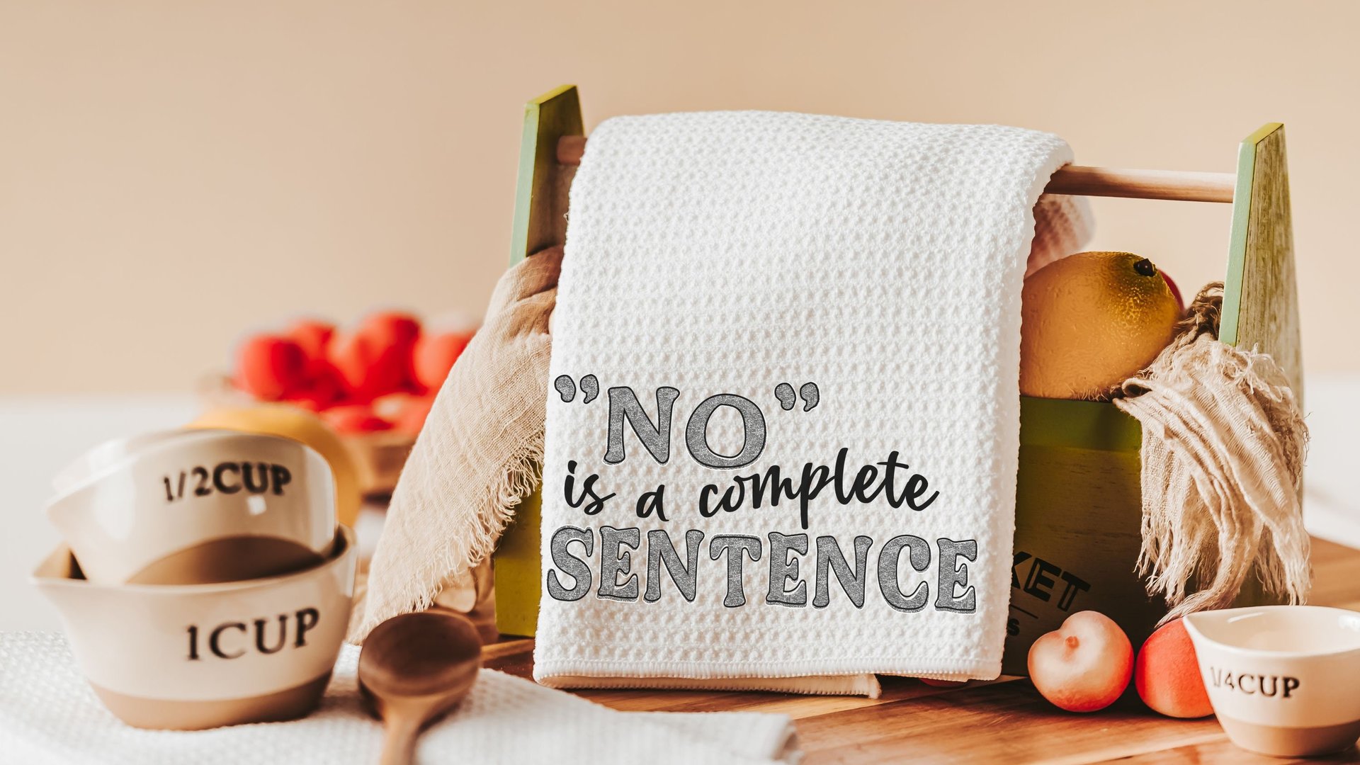 no is a complete sentence funny kitchen towels for women, strong women gifts, sarcastic kitchen hand towels for bathroom, female empowerment