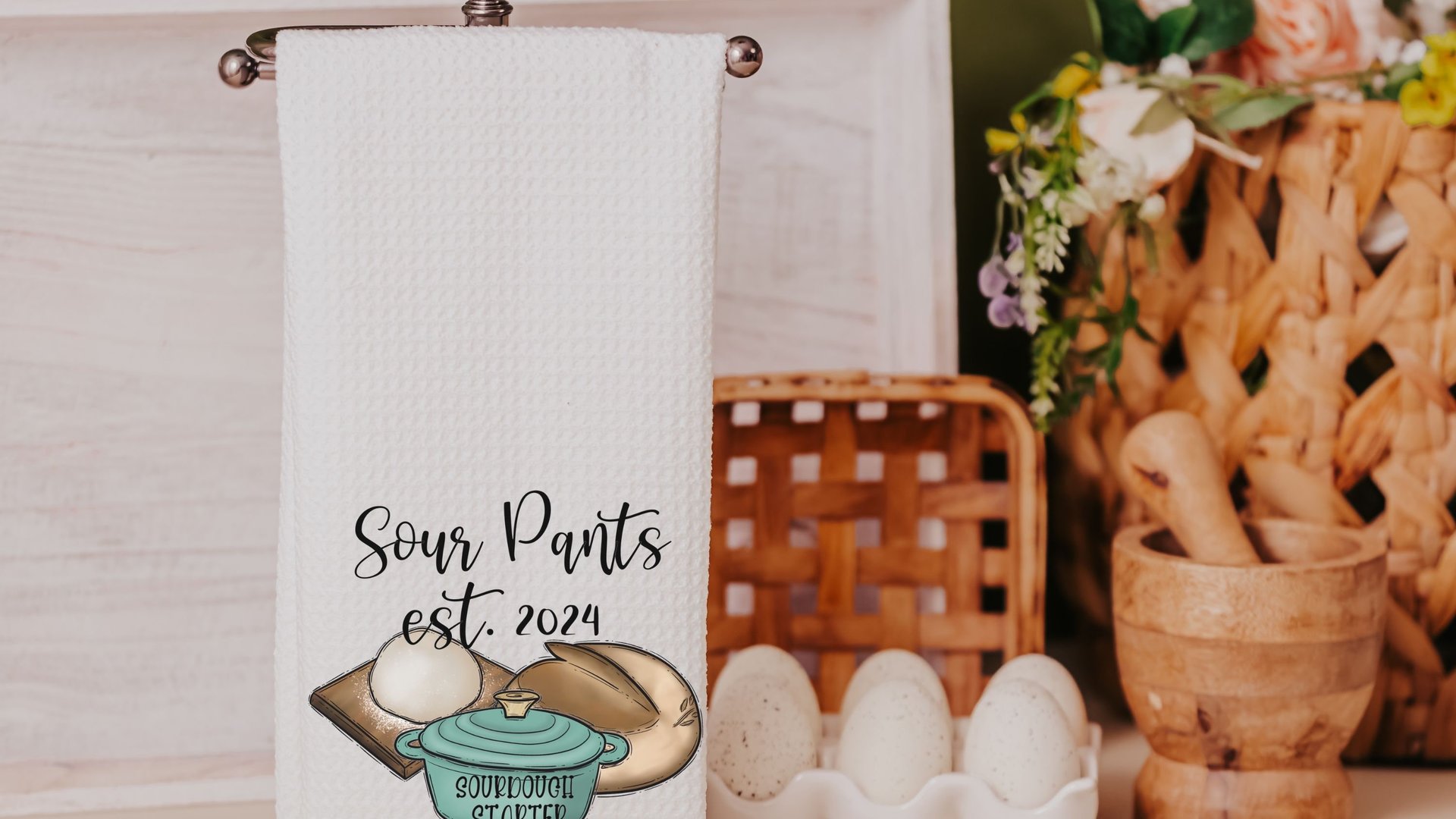 personalized sourdough starter kitchen towel funny sourdough gifts, sourdough era kitchen hand towel, sourdough mama gifts, bread baker gift