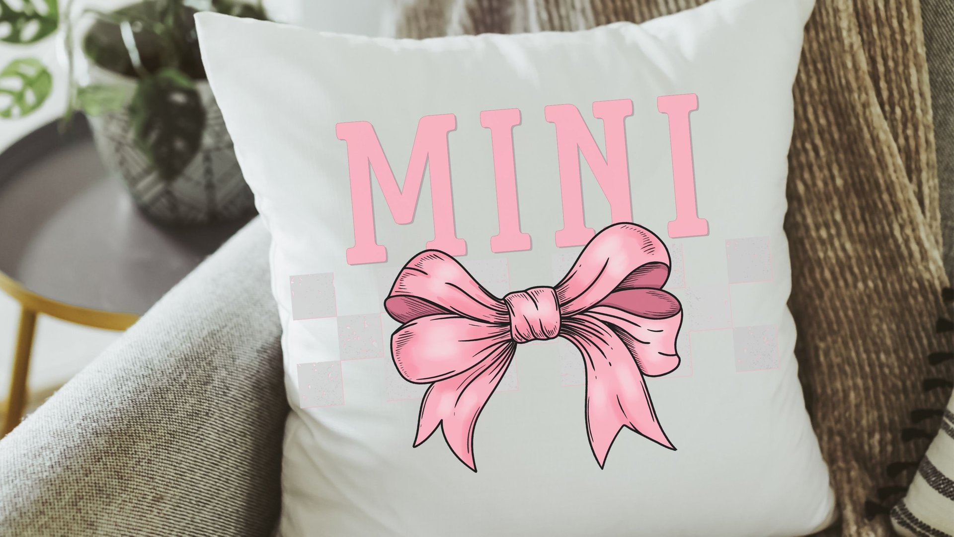 pink coquette mama and mini matching throw pillows for nursery, first Mothers day gift for wife, mommy and me accent pillows for bed, mom