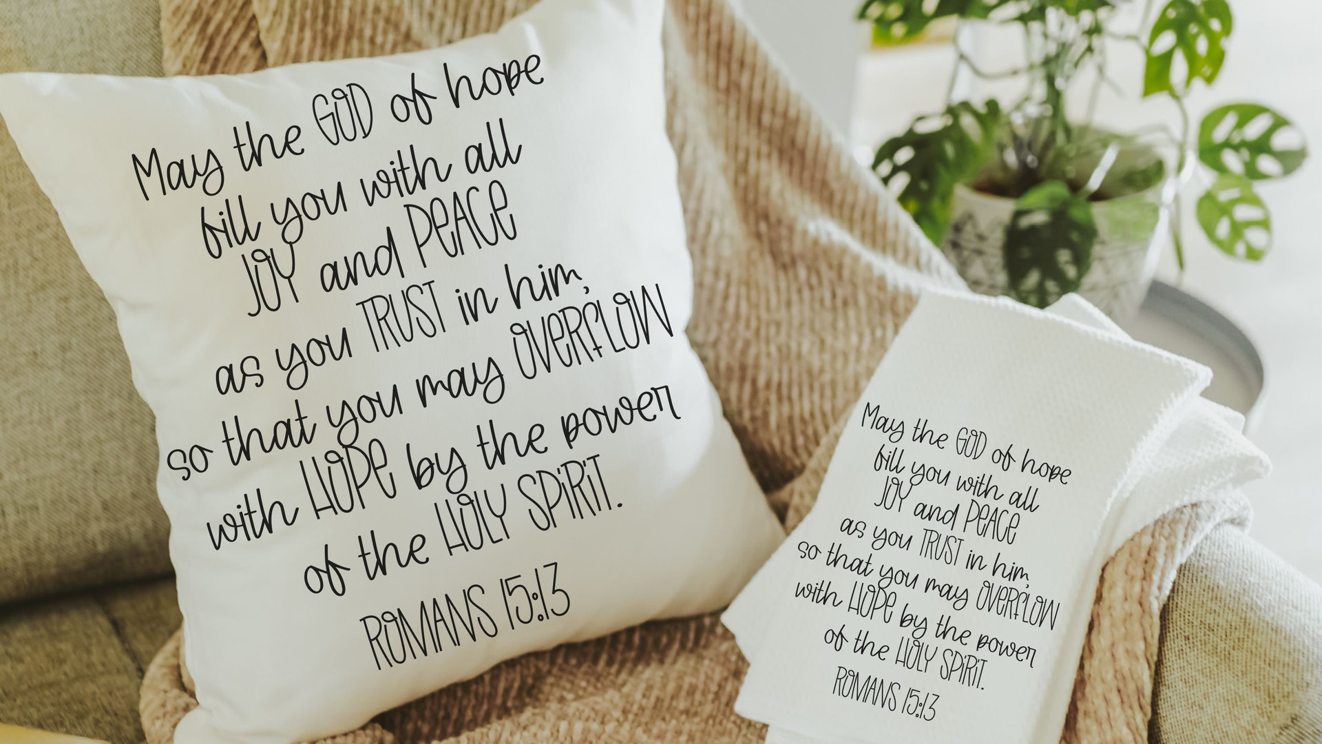 hope anchors the soul Bible verse throw pillows for bed, may the God of hope Romans 15 13 scripture pillow covers 18 x 18, his and hers gift