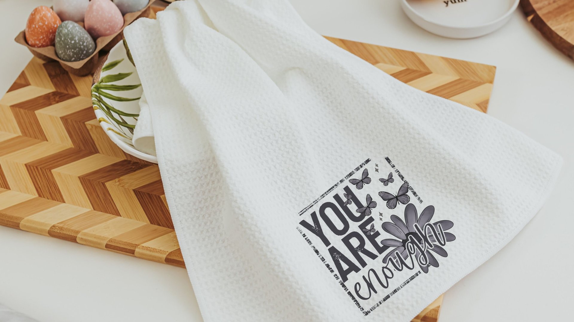 you are enough inspirational throw pillow for couch, college dorm decor for girls, mental health gifts for women, positive affirmations for