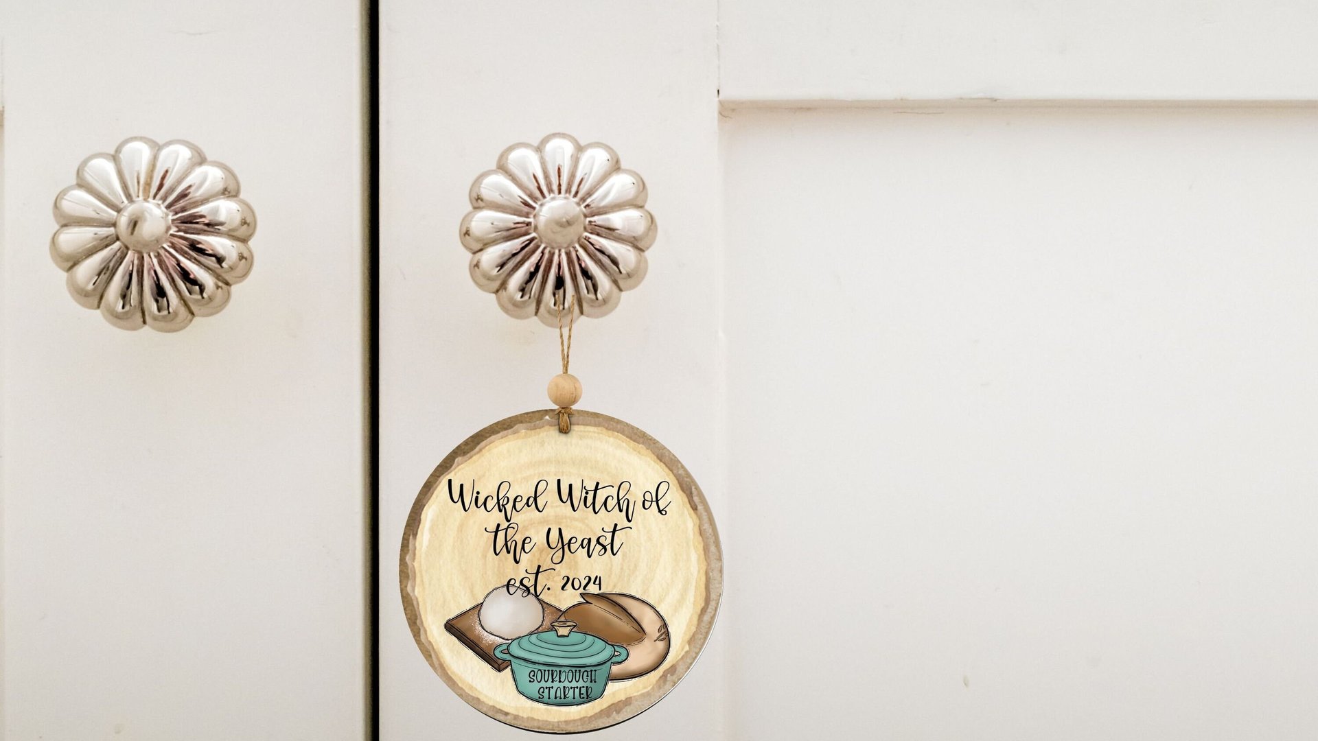 personalized funny sourdough names sourdough ornament, custom sourdough mama kitchen gift, baking accessories for Mom, sourdough starter