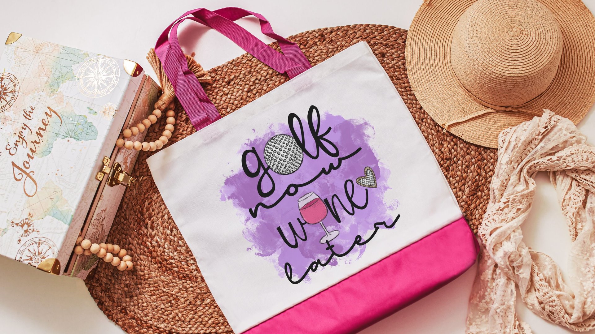 golf tote bag for friends, golf mom Mothers day gifts for golfers, funny golf gifts for her, wine gifts for women, reusable shopping bag