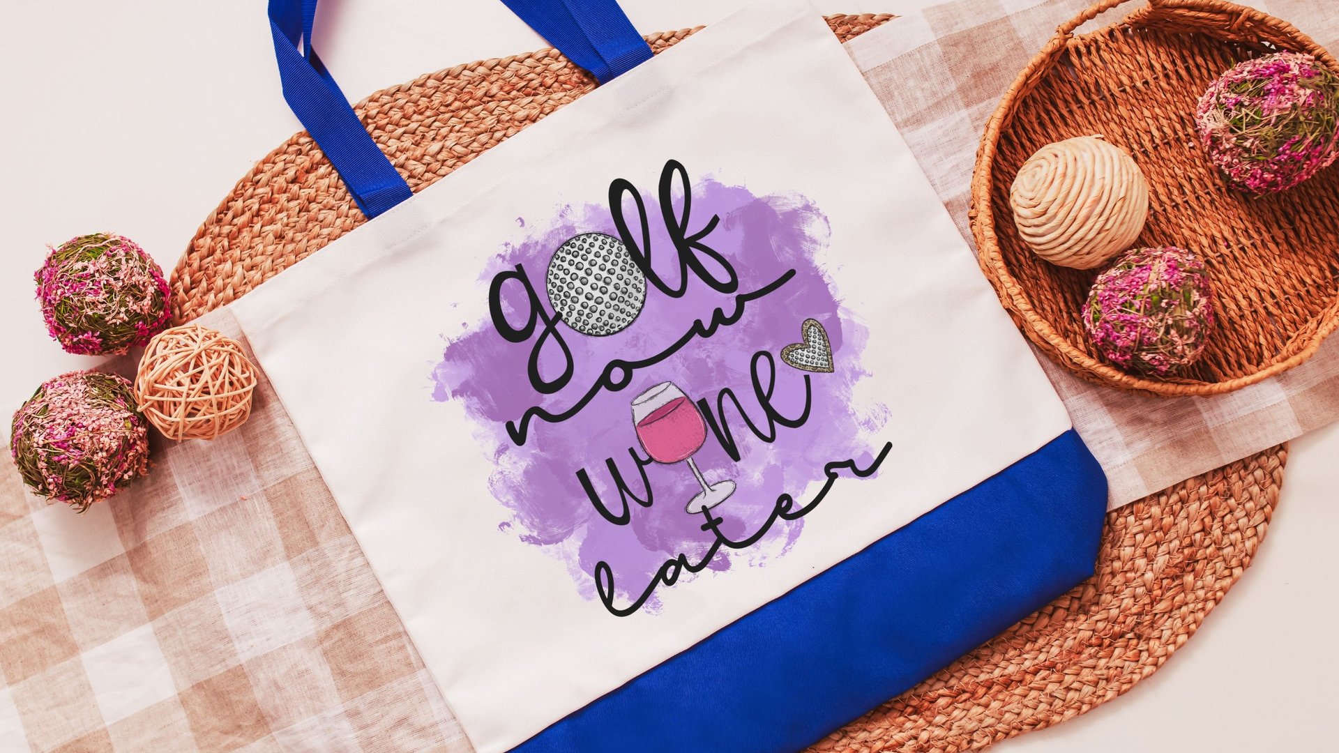 golf tote bag for friends, golf mom Mothers day gifts for golfers, funny golf gifts for her, wine gifts for women, reusable shopping bag