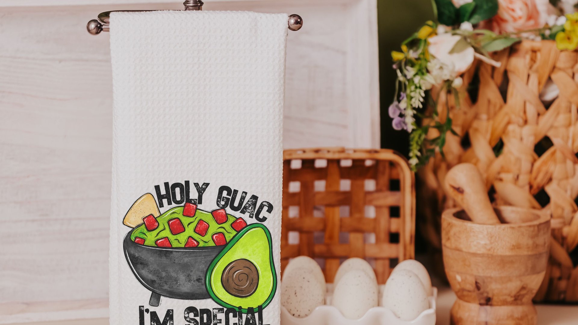 holy guacamole fiesta kitchen towels funny kitchen decor, foodie gift, sassy kitchen dish towels, sarcastic gifts for friends, taco Tuesday