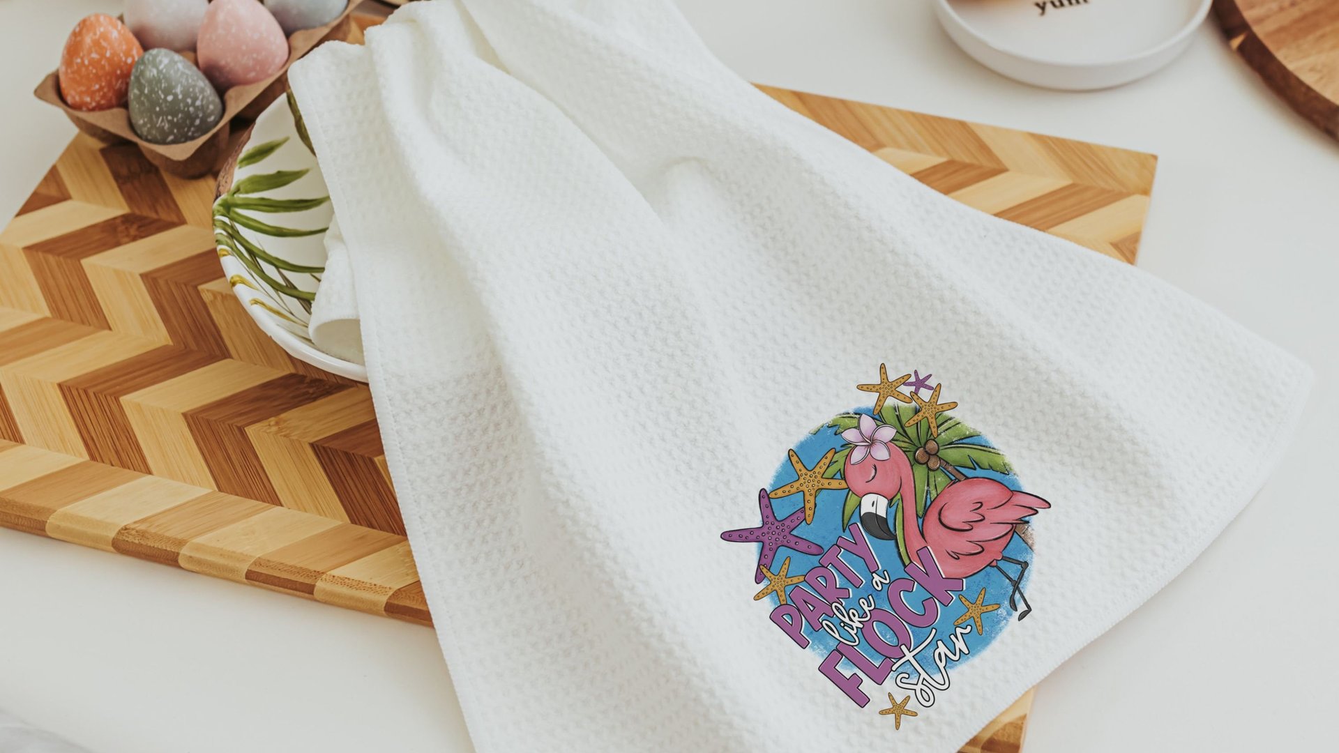 party like a flock star cute flamingo throw pillows funny kitchen towels for mom, tropical decor flamingo gifts for her, whimsical flamingo