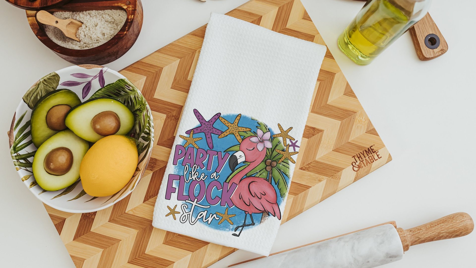 party like a flock star cute flamingo throw pillows funny kitchen towels for mom, tropical decor flamingo gifts for her, whimsical flamingo