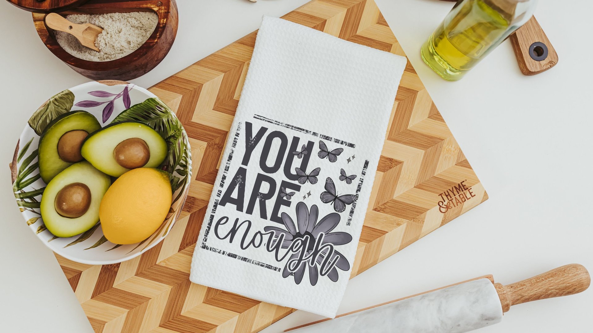 you are enough inspirational throw pillow for couch, college dorm decor for girls, mental health gifts for women, positive affirmations for