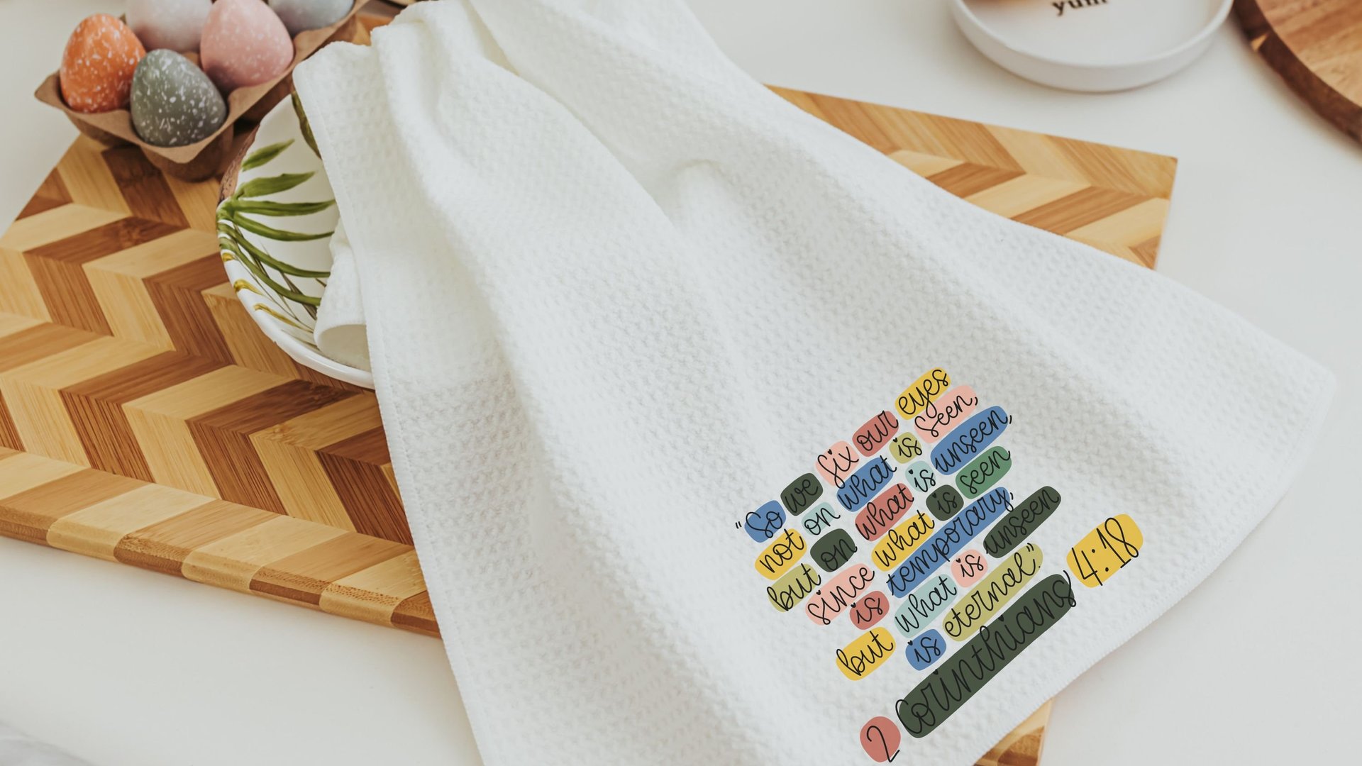 2 Corinthians 4 18 faith throw pillow & towel