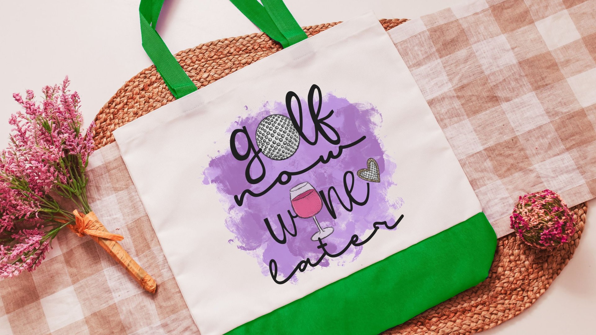 golf tote bag for friends, golf mom Mothers day gifts for golfers, funny golf gifts for her, wine gifts for women, reusable shopping bag