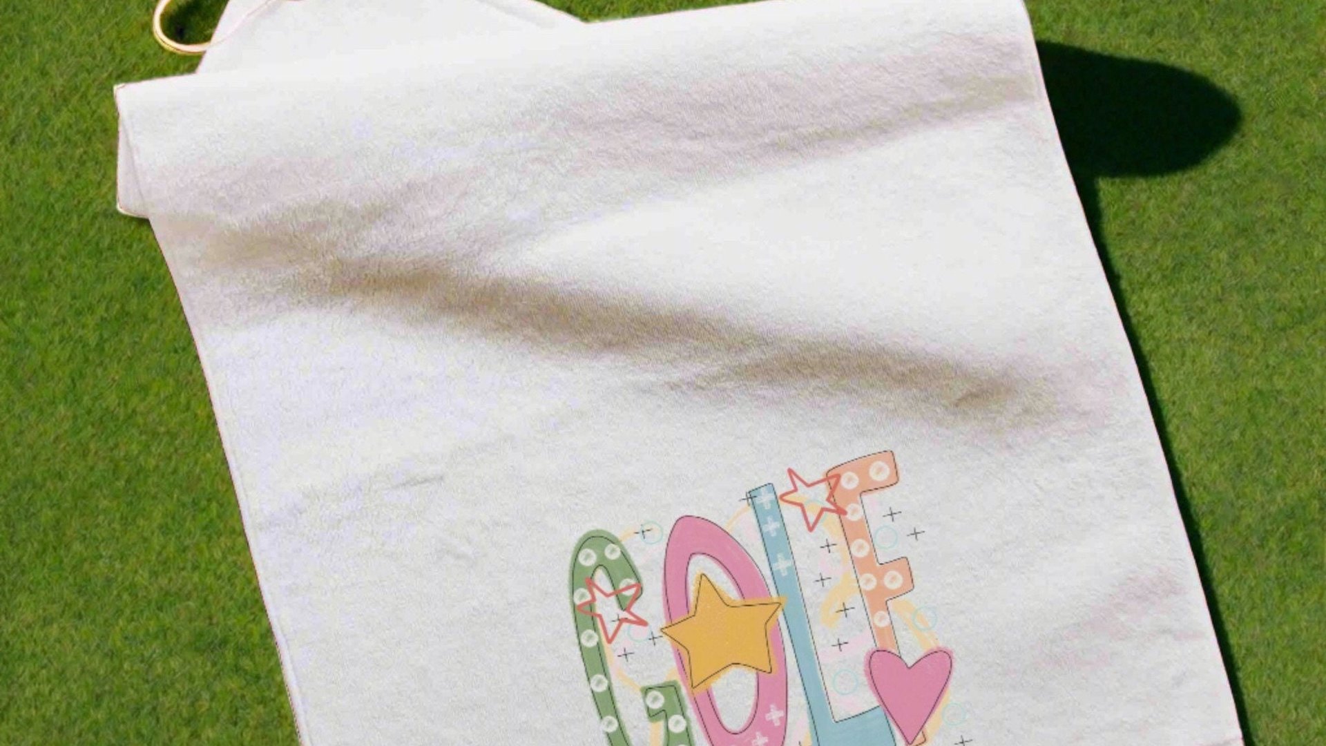 cute golf towel with grommet, golf bag towel for women, golf gifts for her, ball towel, lady golfer gifts, golfer towel, golfing gifts for