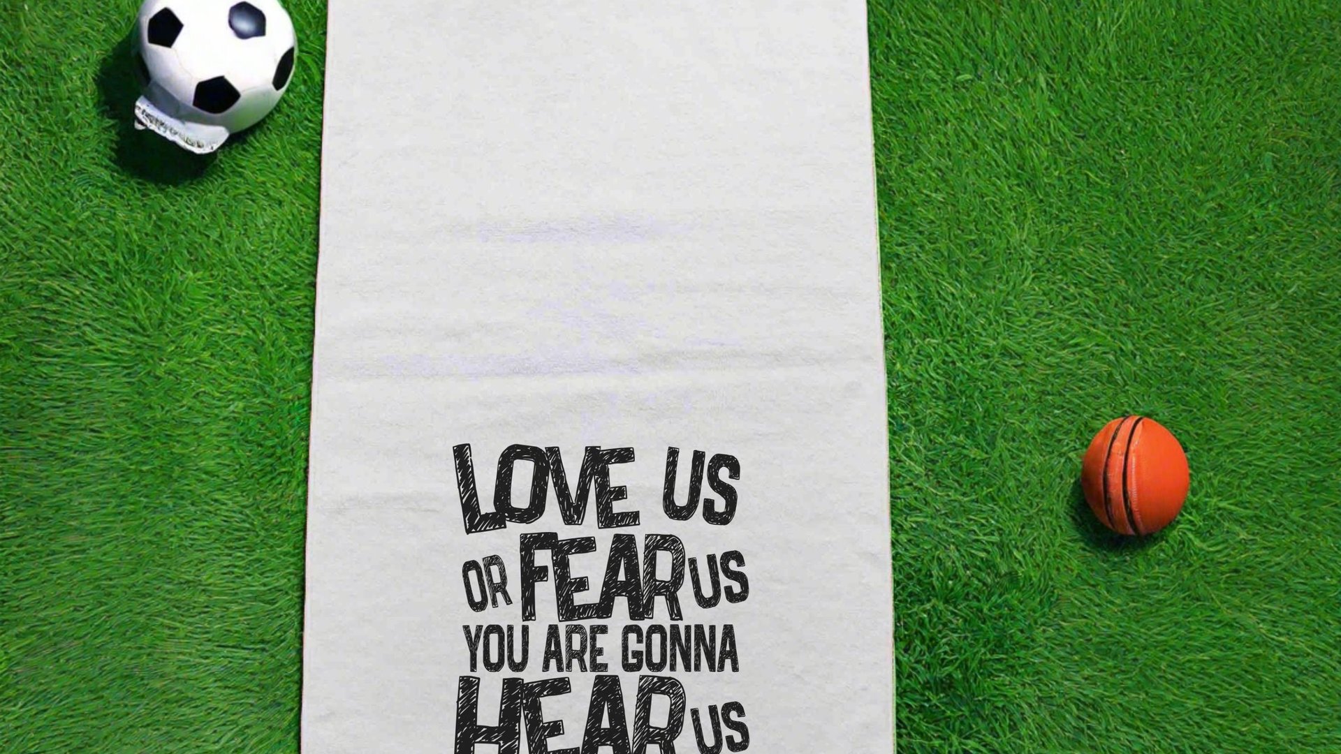 love us or fear us rally towel baseball mom gifts, game day football dad gift, sports duffle bag accessories, golf towel with grommet, coach