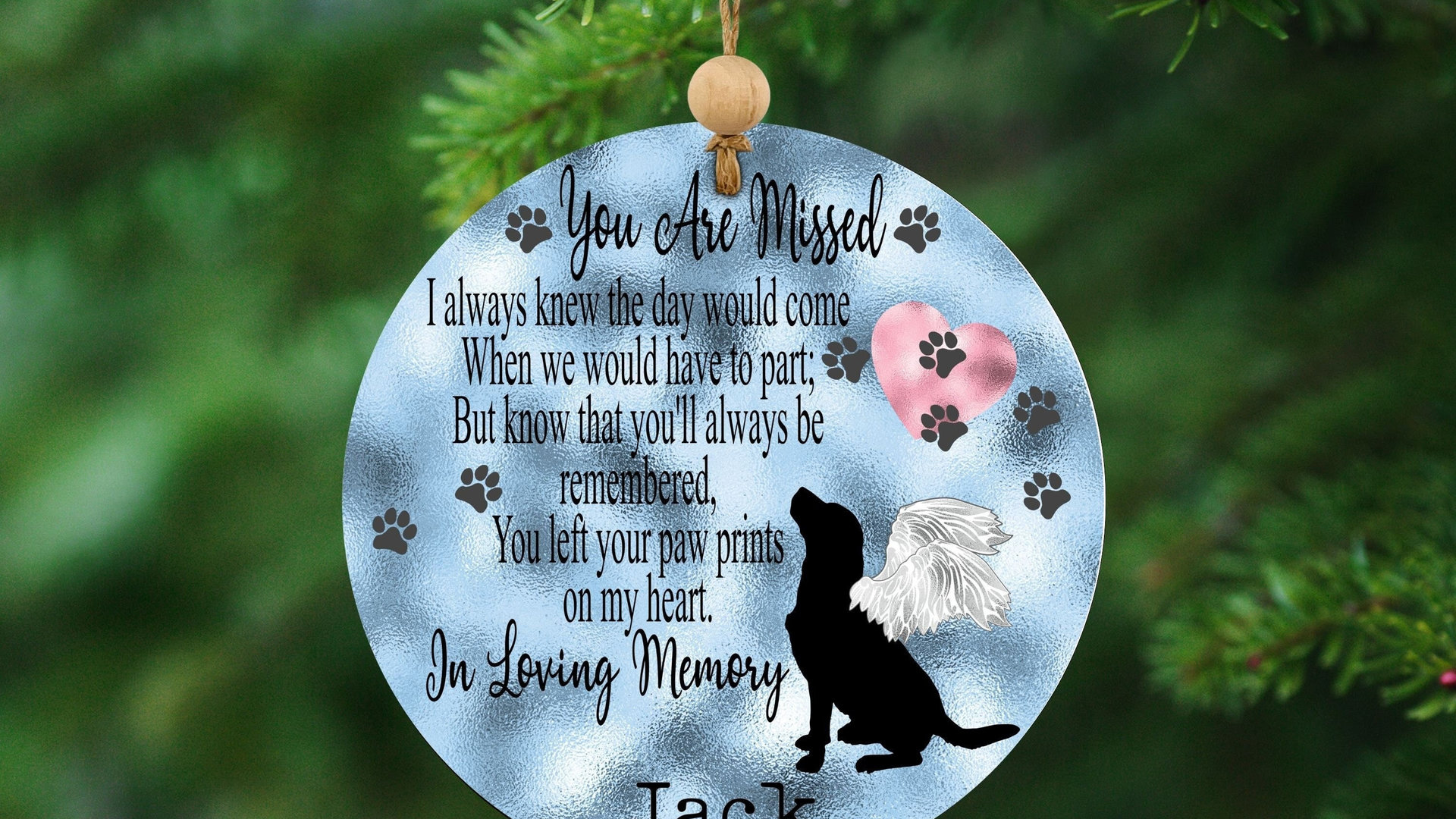 personalized paw prints on my heart dog memorial ornament for dogs that passed away, in loving memory dog bereavement gift, loss of dog