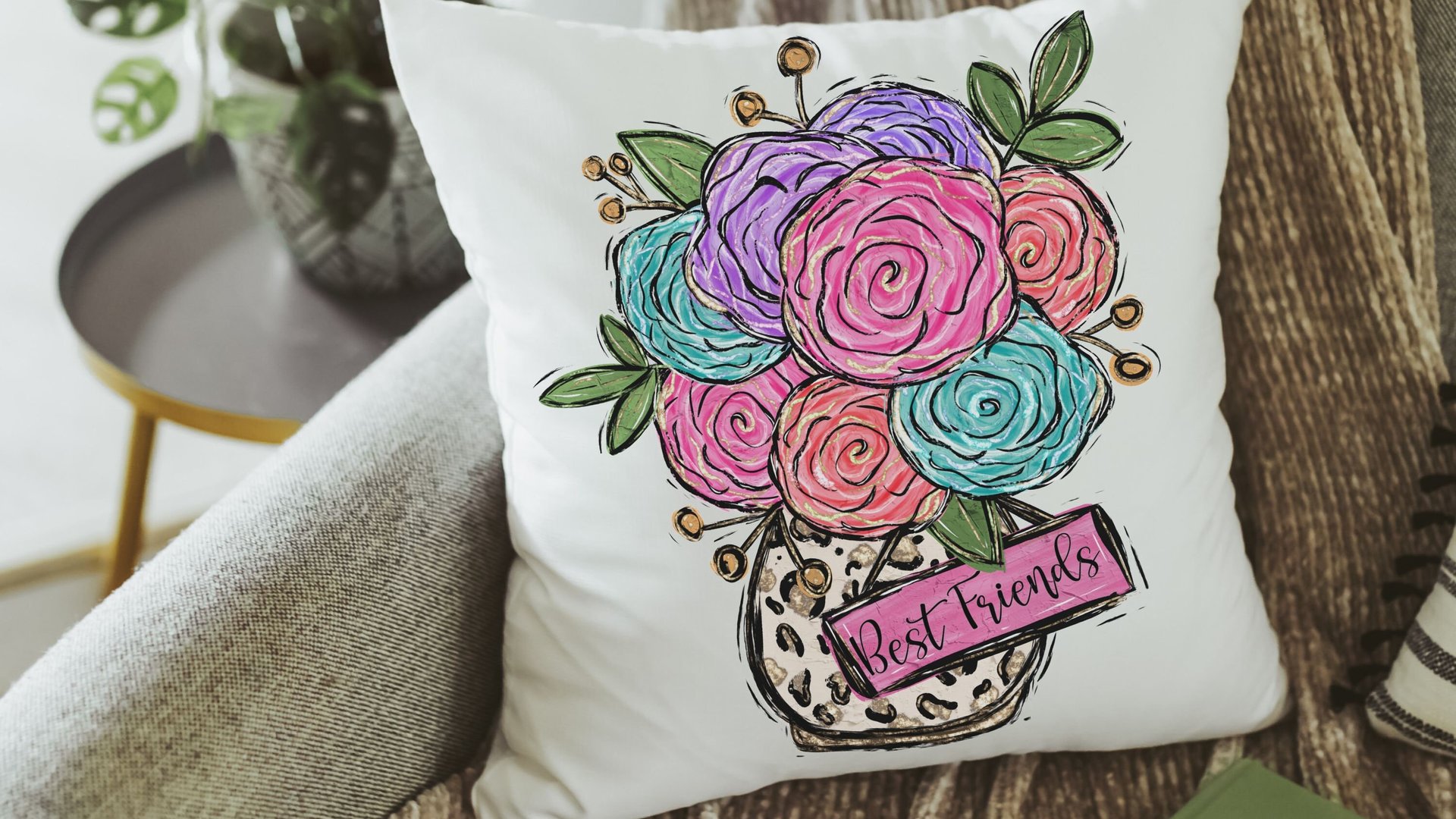 personalized floral throw pillow for couch, leopard print kitchen towels with name, stocking stuffers for Grandma Christmas gifts for Nana