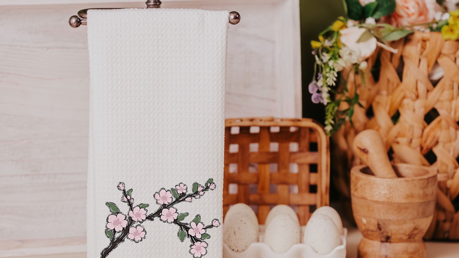 cherry blossom ornament handmade, Japanese aesthetic car charm for rear view mirror, Japanophile Sakura flower Christmas ornament wood, 5th
