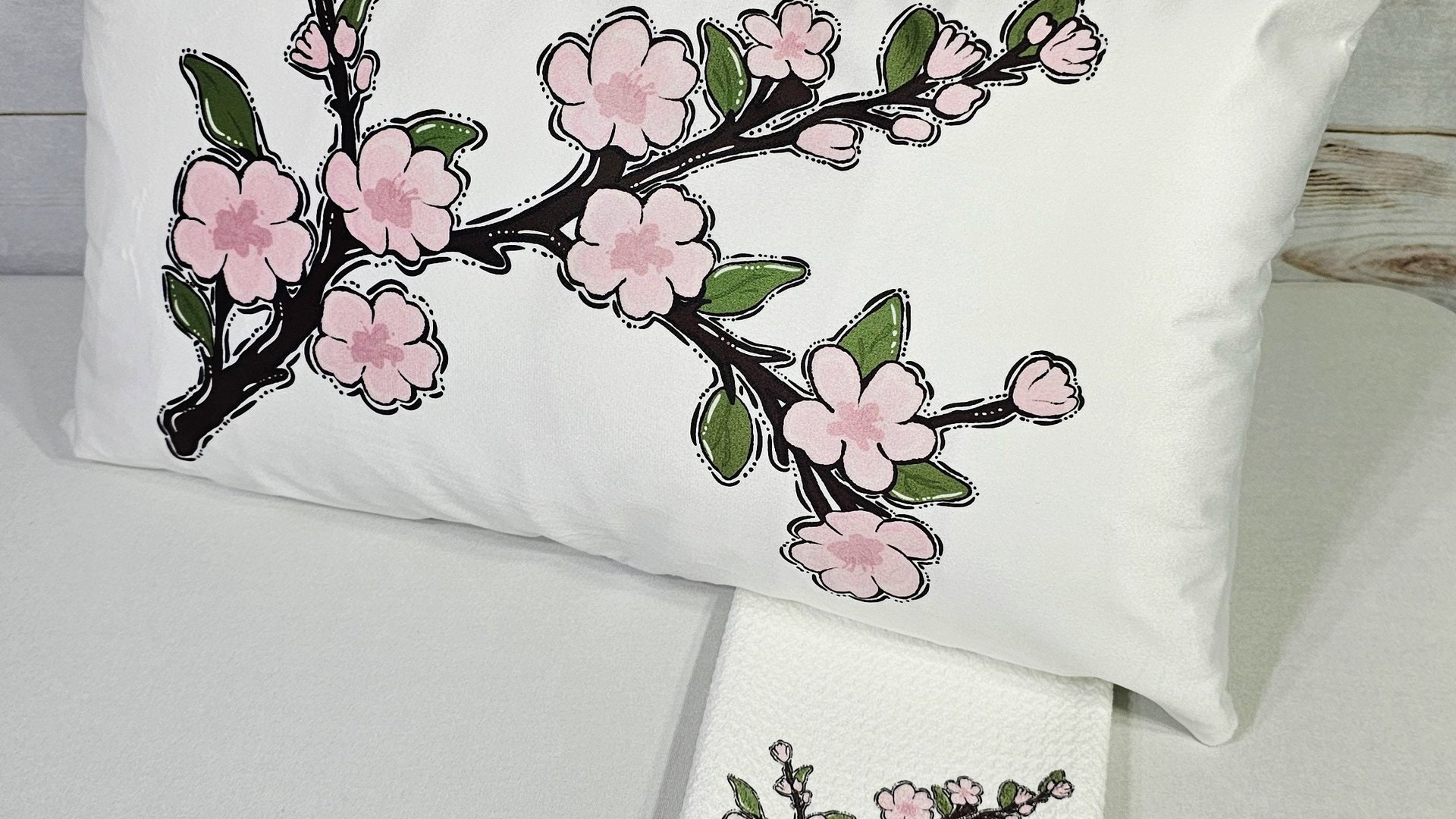 cherry blossom ornament handmade, Japanese aesthetic car charm for rear view mirror, Japanophile Sakura flower Christmas ornament wood, 5th