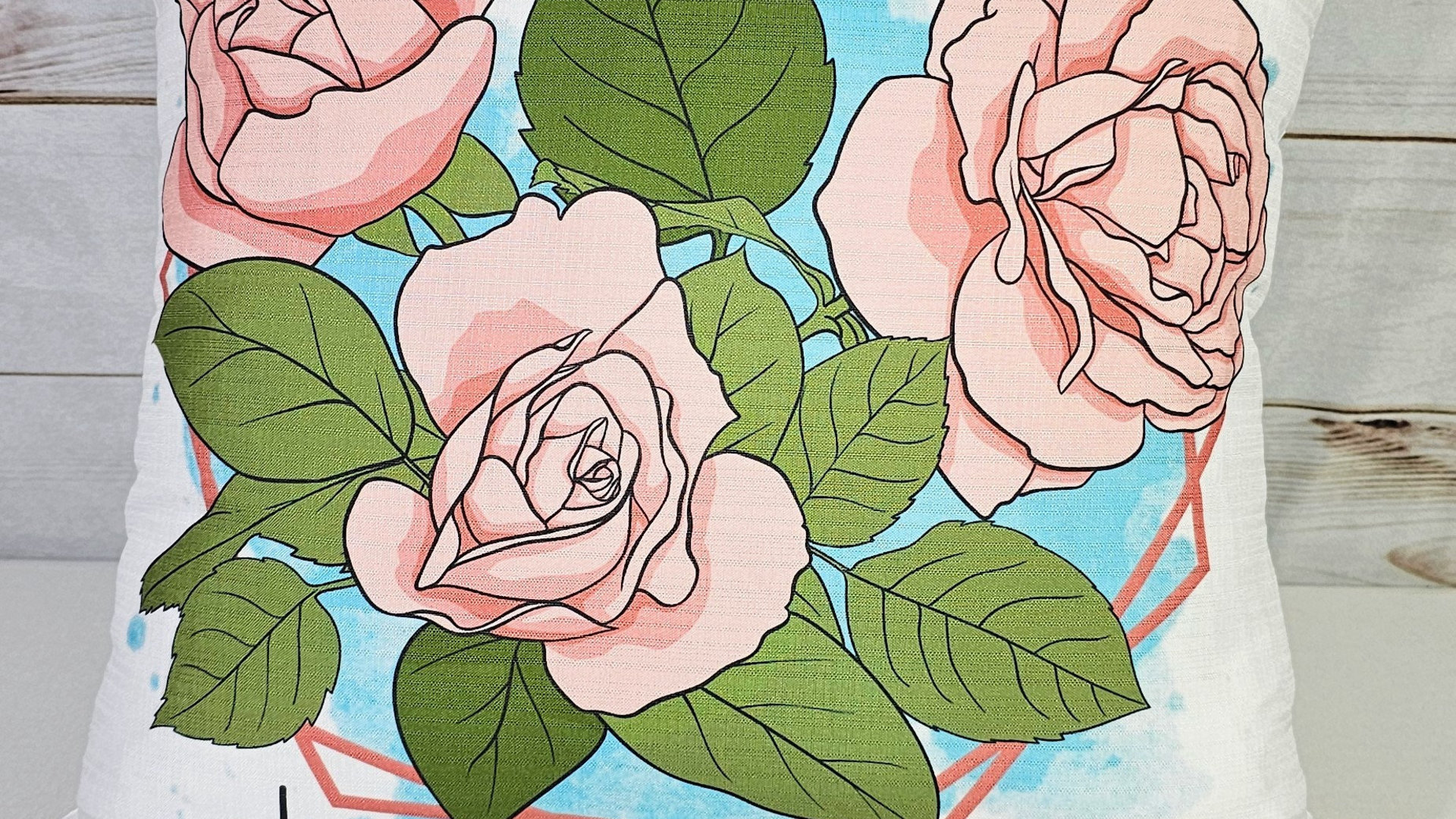 custom June birth flower throw pillow for sofa, rose kitchen towel, June birthday gifts for her, botanical throw pillow covers 18 x 18, best