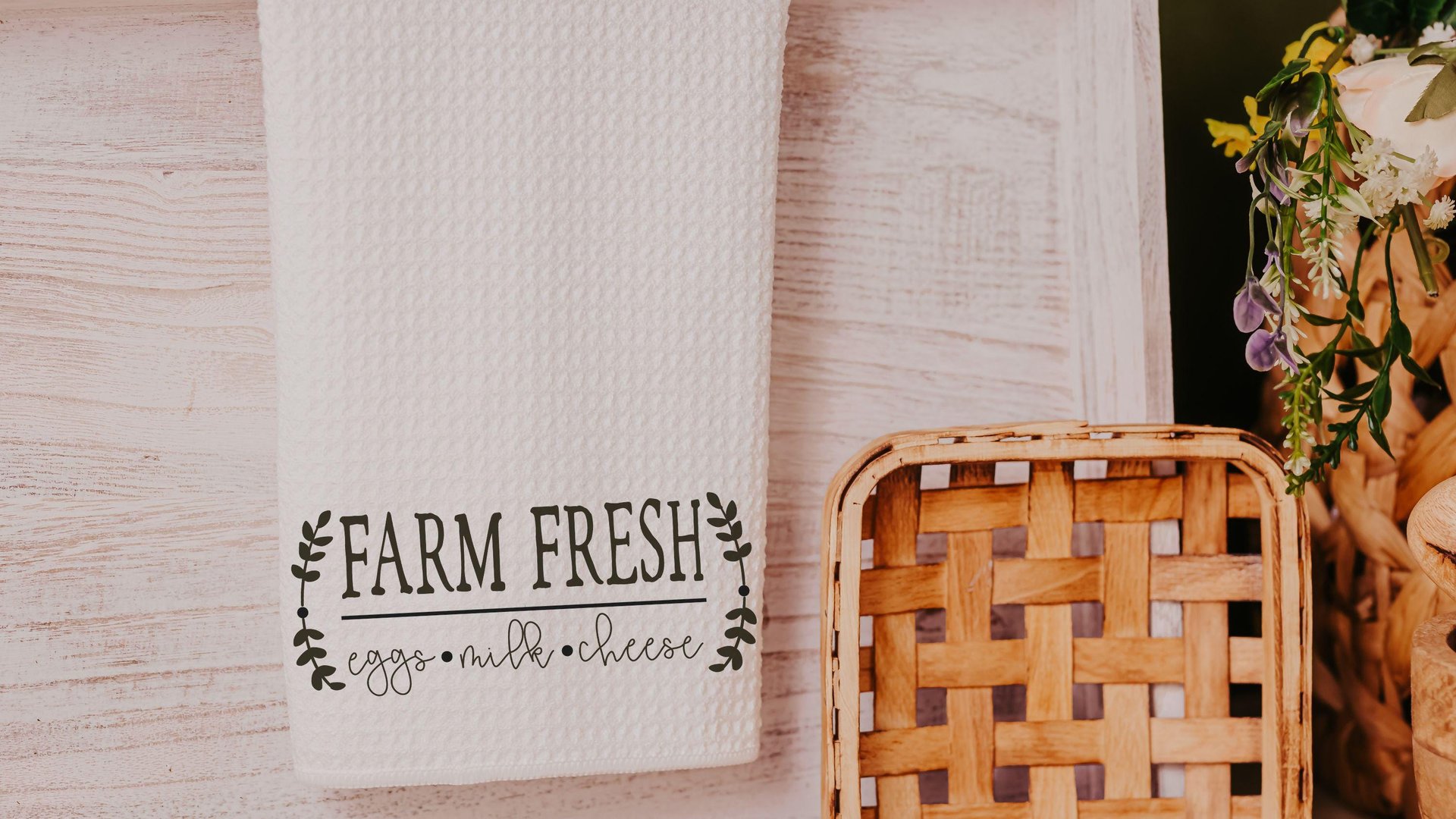 farm sweet farm kitchen towels, farmhouse ish funny kitchen decor, urban farmgirl trad mom gifts for Mothers day gifts for gardeners, fresh