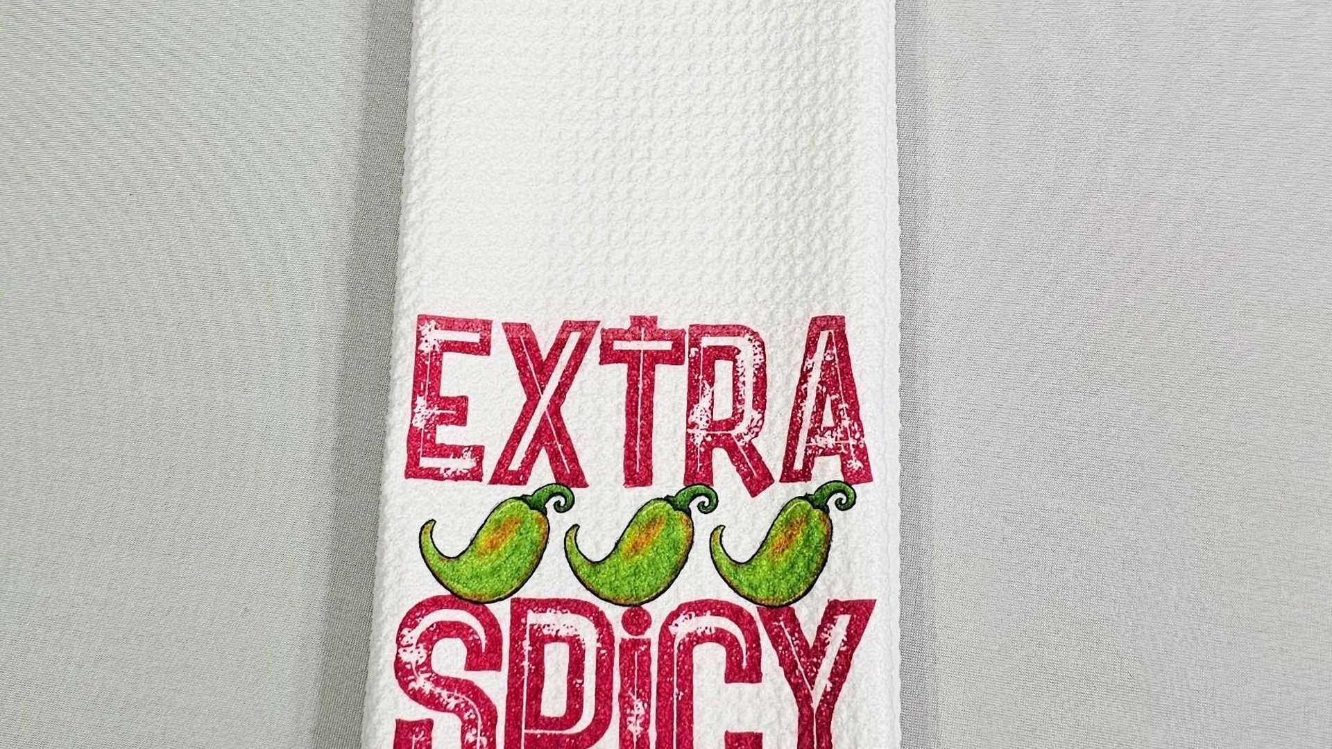 extra spicy funny kitchen towels for women, foodie gift, jalapeno pepper hand towels for bathroom, Cinco de Mayo decor, fiesta bachelorette