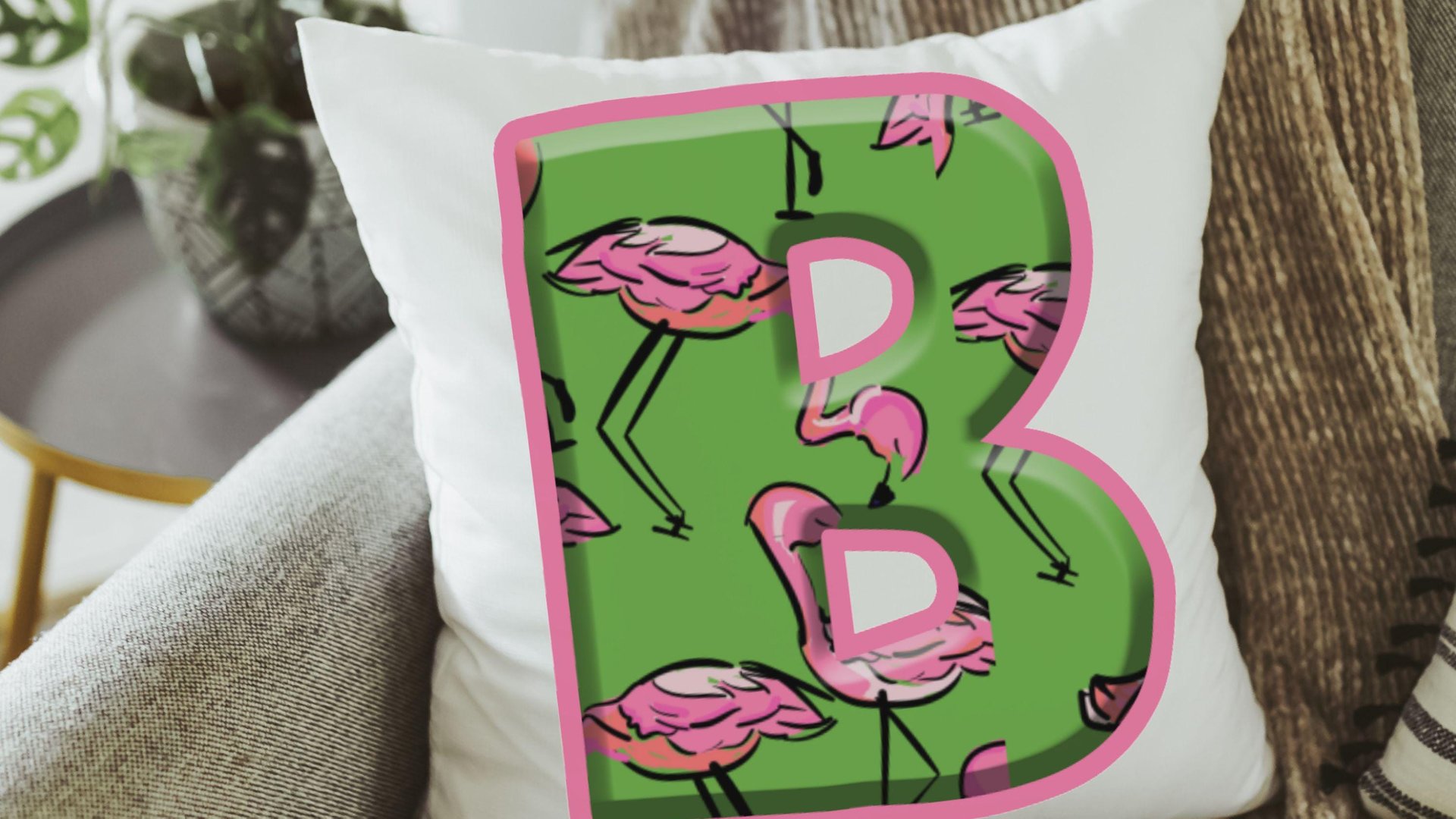 personalized initial kitchen towels decorative hand towel for bathroom, flamingo kitchen decor, beach house hostess gift for women, tropical