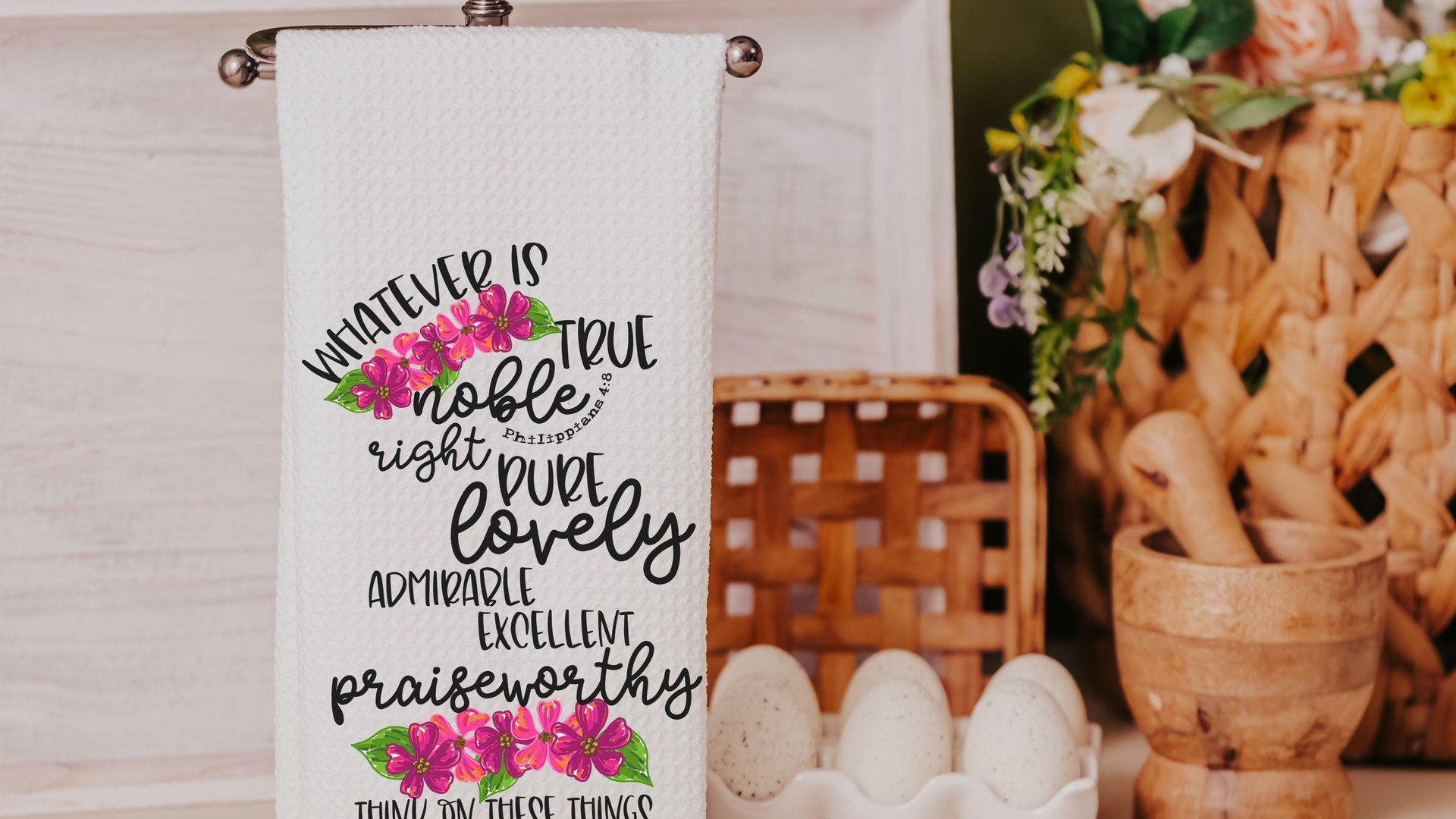 whatever is true scripture throw pillows for couples, Philippians 4:8 pink floral Bible verse decorative pillows for couch, Christian gifts