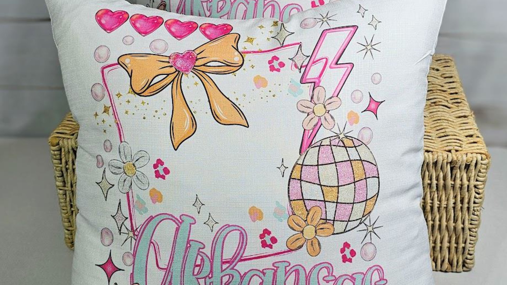 custom Arkansas throw pillows for couch, preppy room decor aesthetic pillow covers 18 x 18, Little Rock Arkansas gifts, college student gift